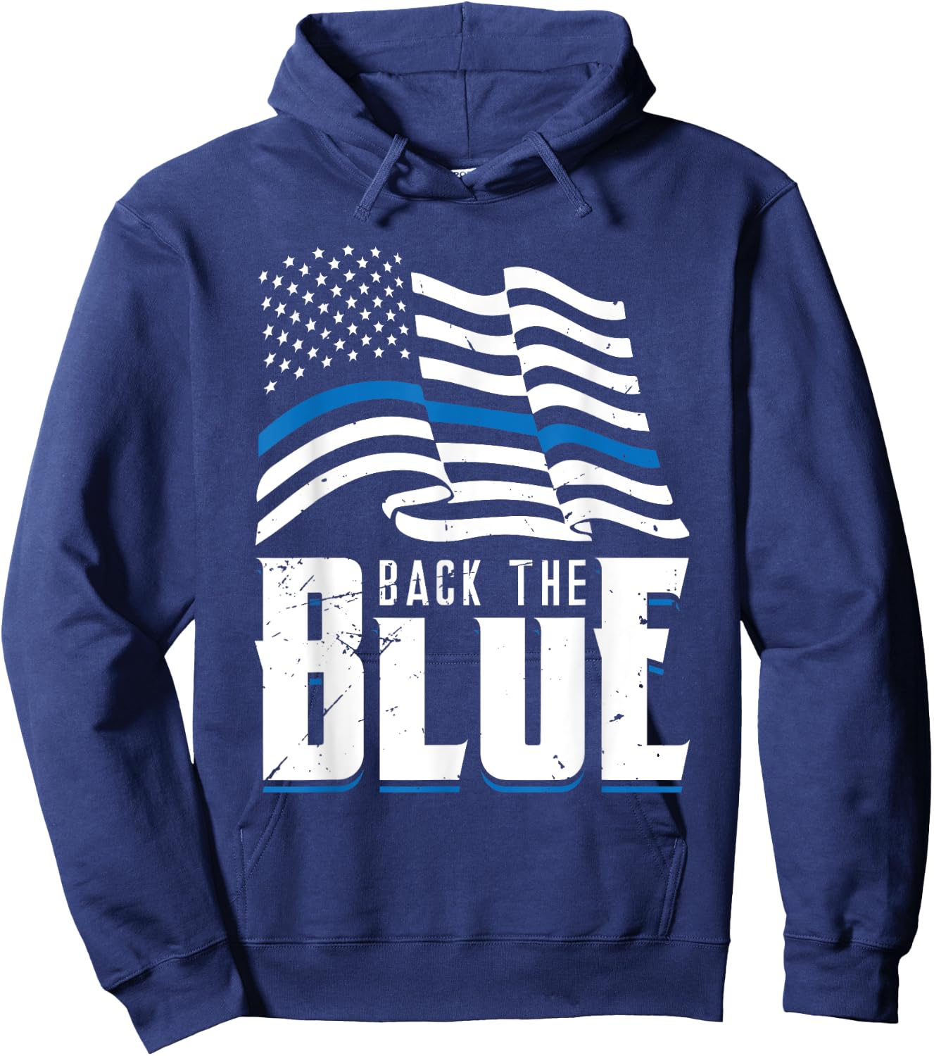 Back The Blue Line American Flag Police Officer Pride Art Women Men Hoodie - Hoodie | Navy