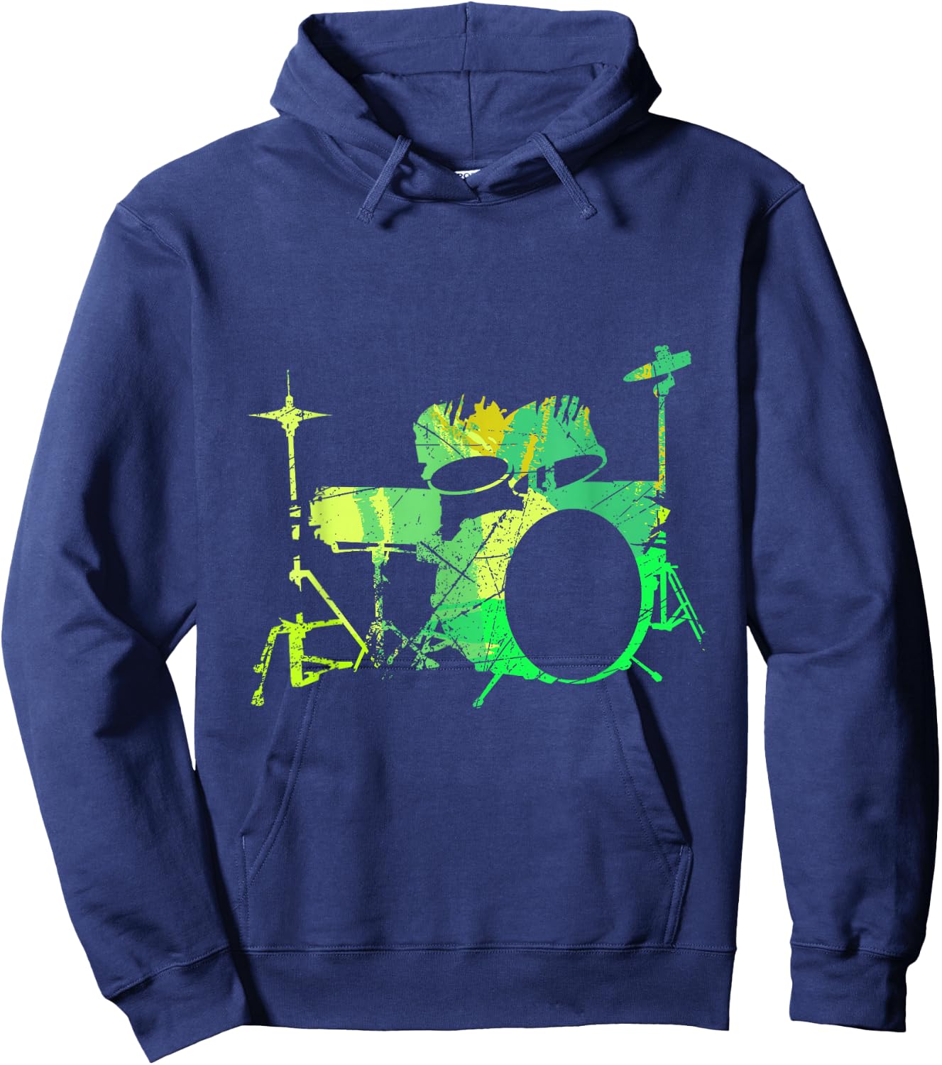 Cool Drum Kit Percussion Vintage Retro Drummer Hoodie - Hoodie | Navy