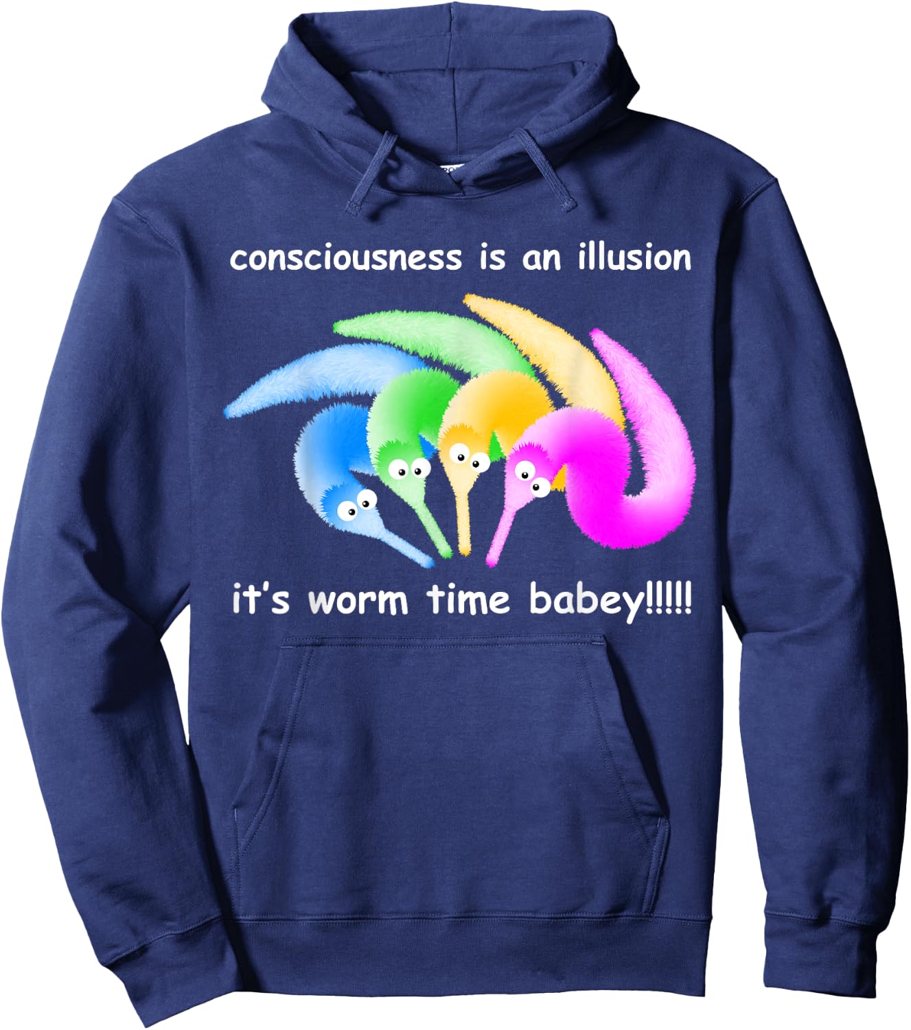 Death is Inevitable Magic Worm on a String Meme Hoodie - Hoodie | Navy