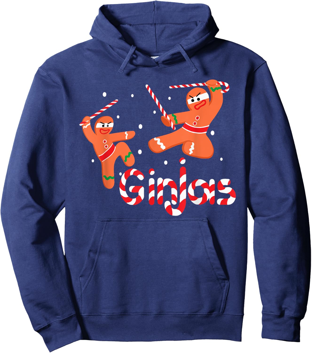 Ginjas Shirt Gingerbread Men Ninjas Christmas Gift Hoodie - Hoodie | Navy