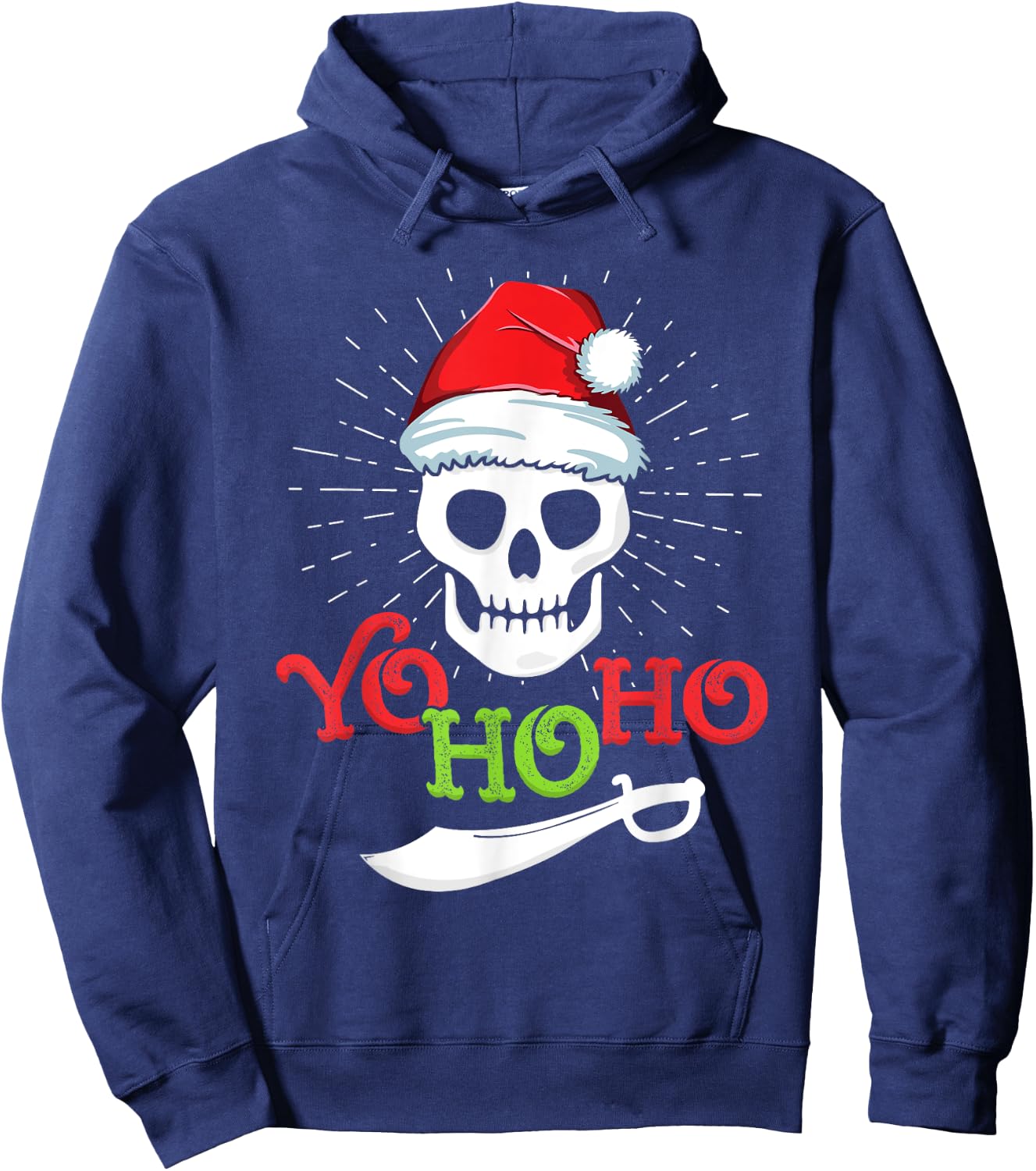 Yo Ho Pirate Boat Cruise Xmas Men Inappropriate Christmas Hoodie - Hoodie | Navy
