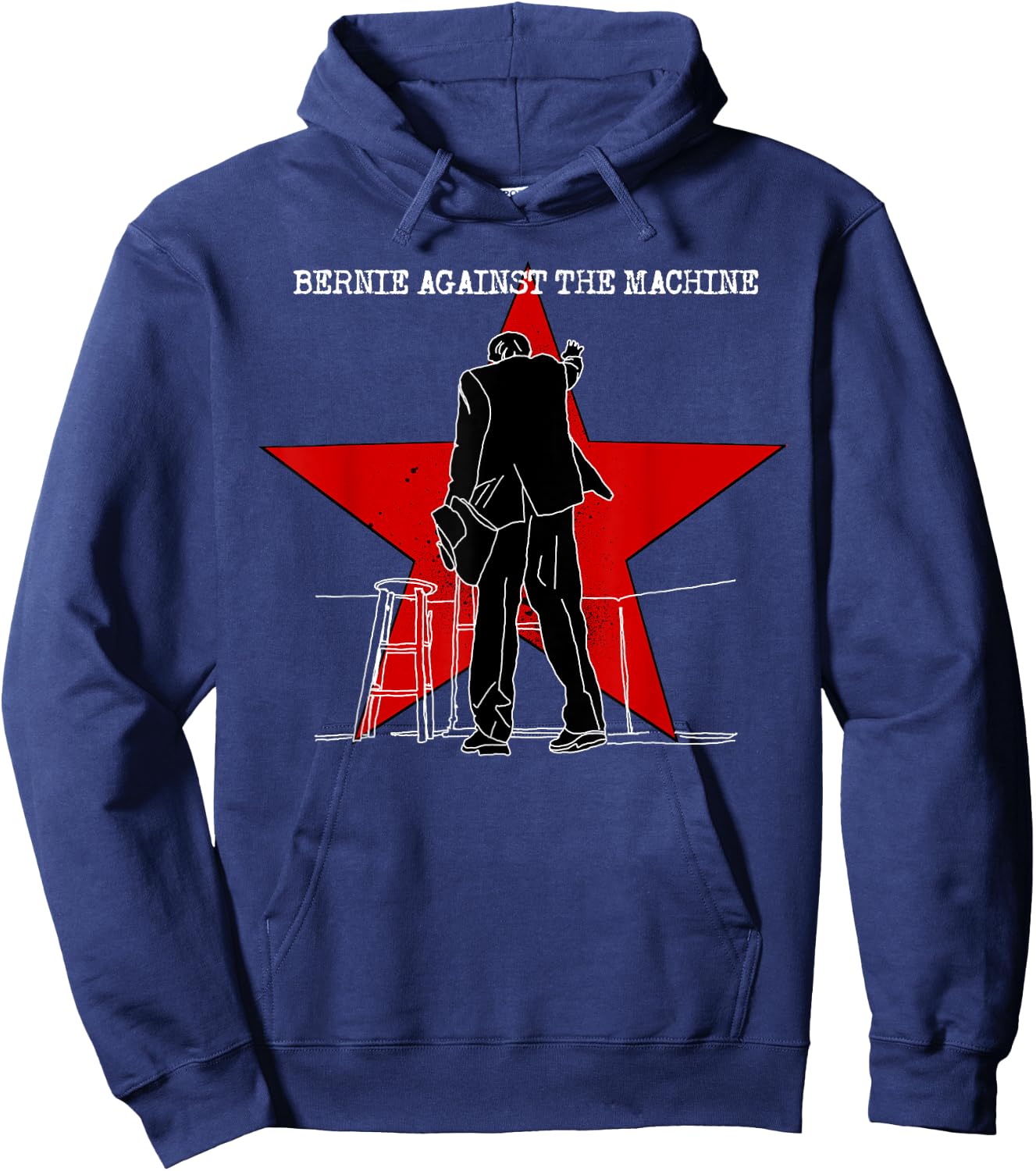 Bernie Sanders 2020 Against the Machine Punk Rock Stage Star Hoodie - Hoodie | Navy