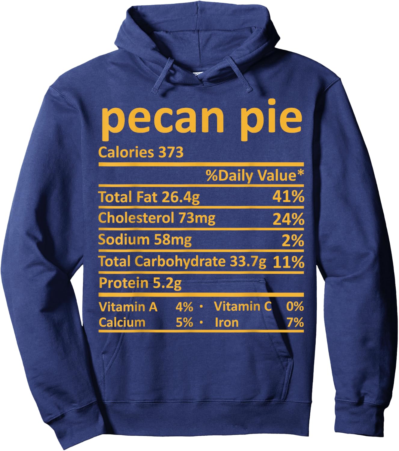 Pecan Pie Nutrition Thanksgiving Costume Food Fact Christmas Hoodie - Hoodie | Navy