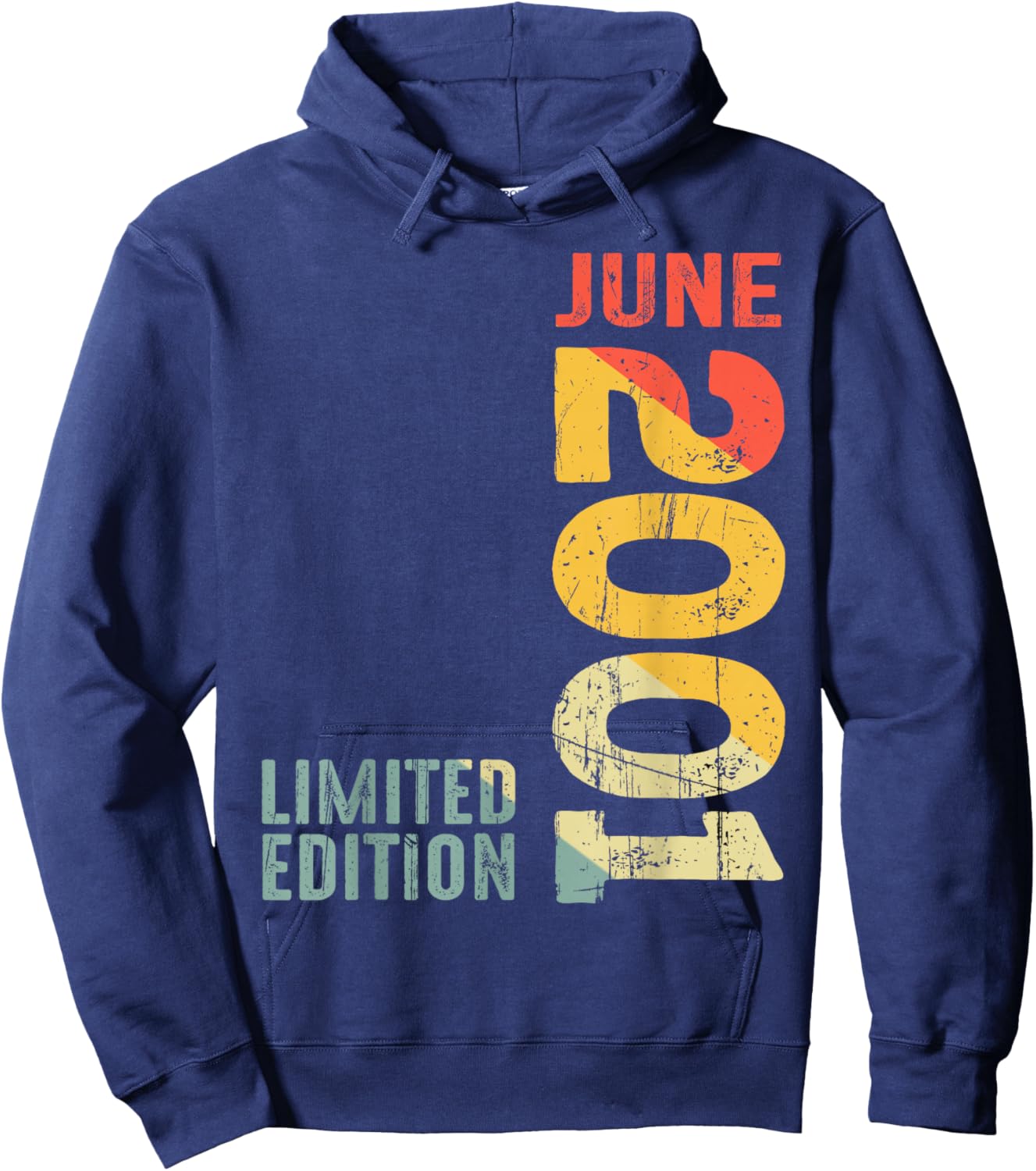 Month June 2001 Year 2001 Retro 2001 Vintage 2001 Since 2001 Hoodie - Hoodie | Navy