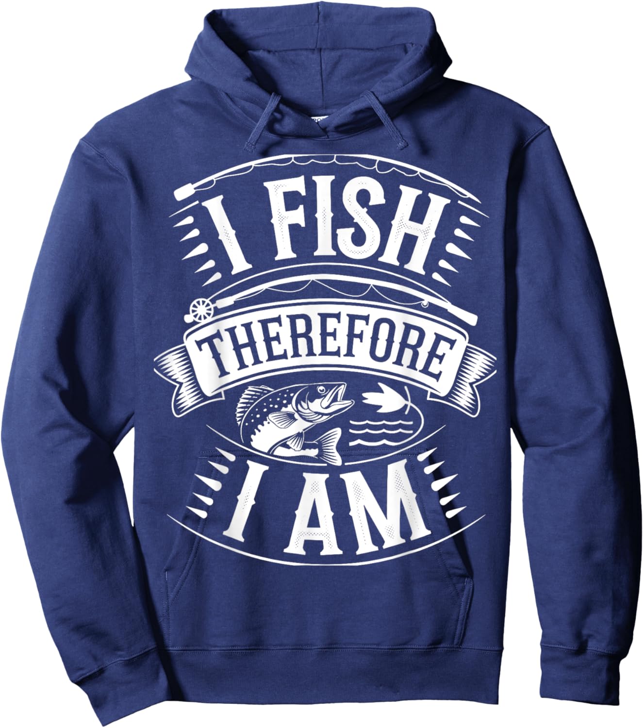 I Fish Therefore I Am Hoodie - Hoodie | Navy