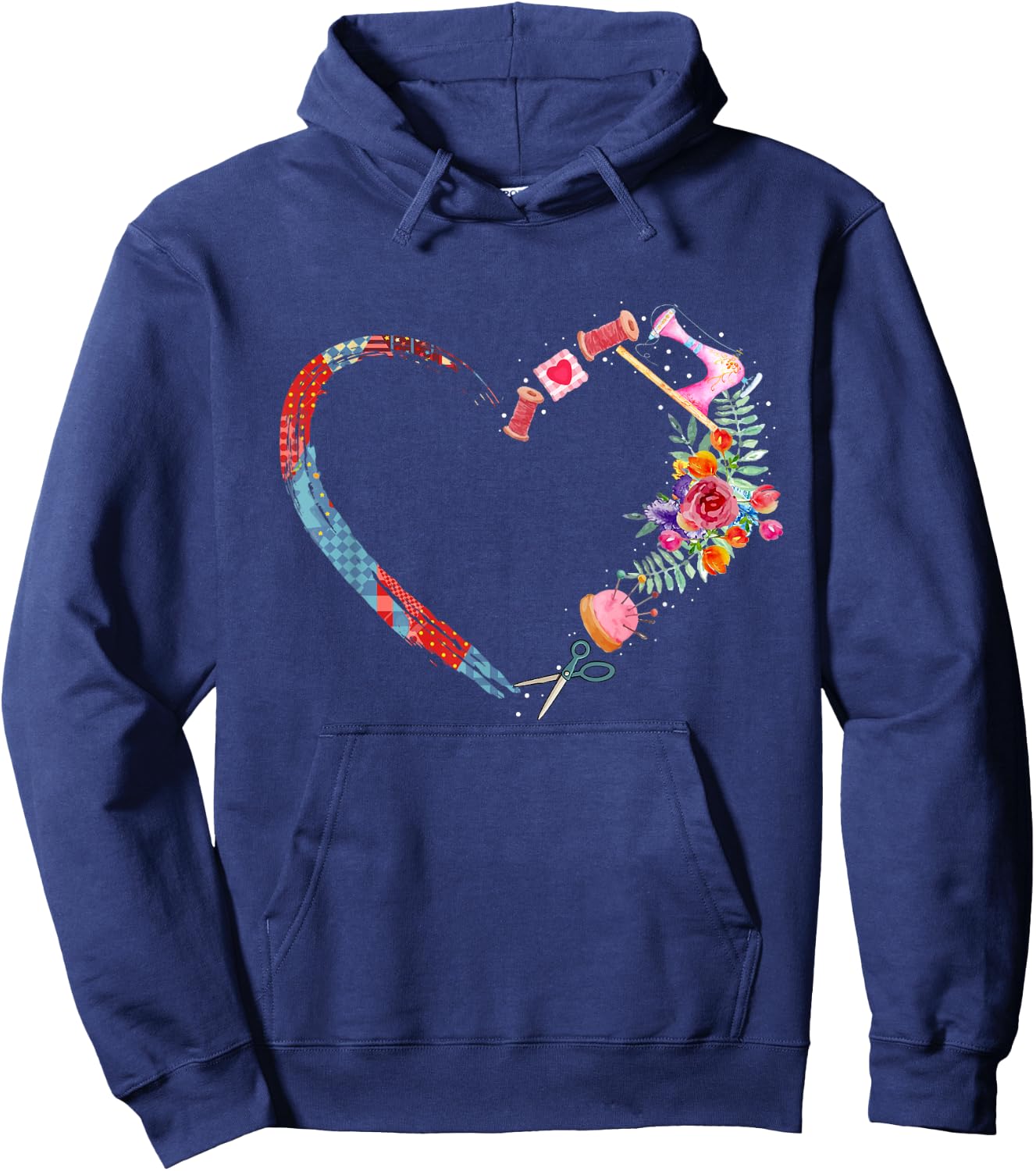 Quilting , sewing my heart loves Hoodie - Hoodie | Navy