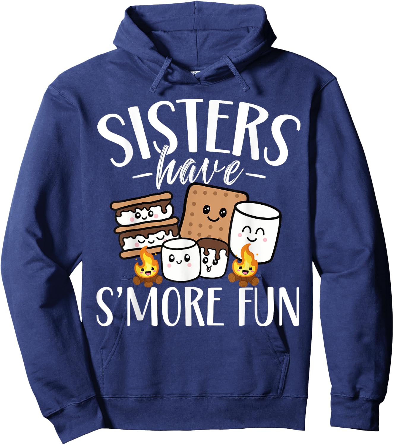 Sisters Have Smore Fun Funny Kawaii Smores Camping kids Hoodie - Hoodie | Navy