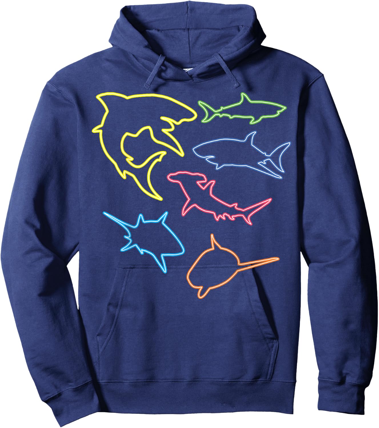 Shark Lovers Retro Fun Shark Gift Design 4 Shark Fans Hoodie - Hoodie | Navy