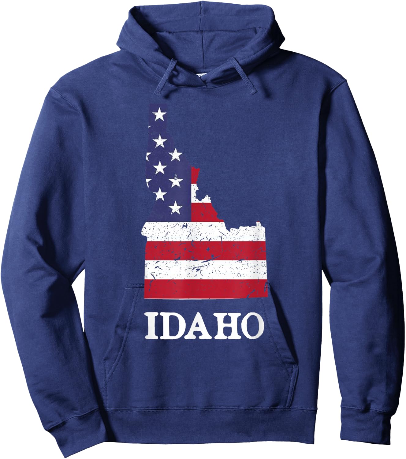 Idaho Map State American Flag Shirt 4th Of July Pride Hoodie - Hoodie | Navy