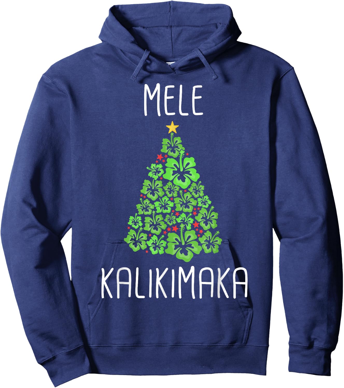 Hawaiian Christmas Tree Mele Kalikimaka Hawaii Tropical Hoodie - Hoodie | Navy