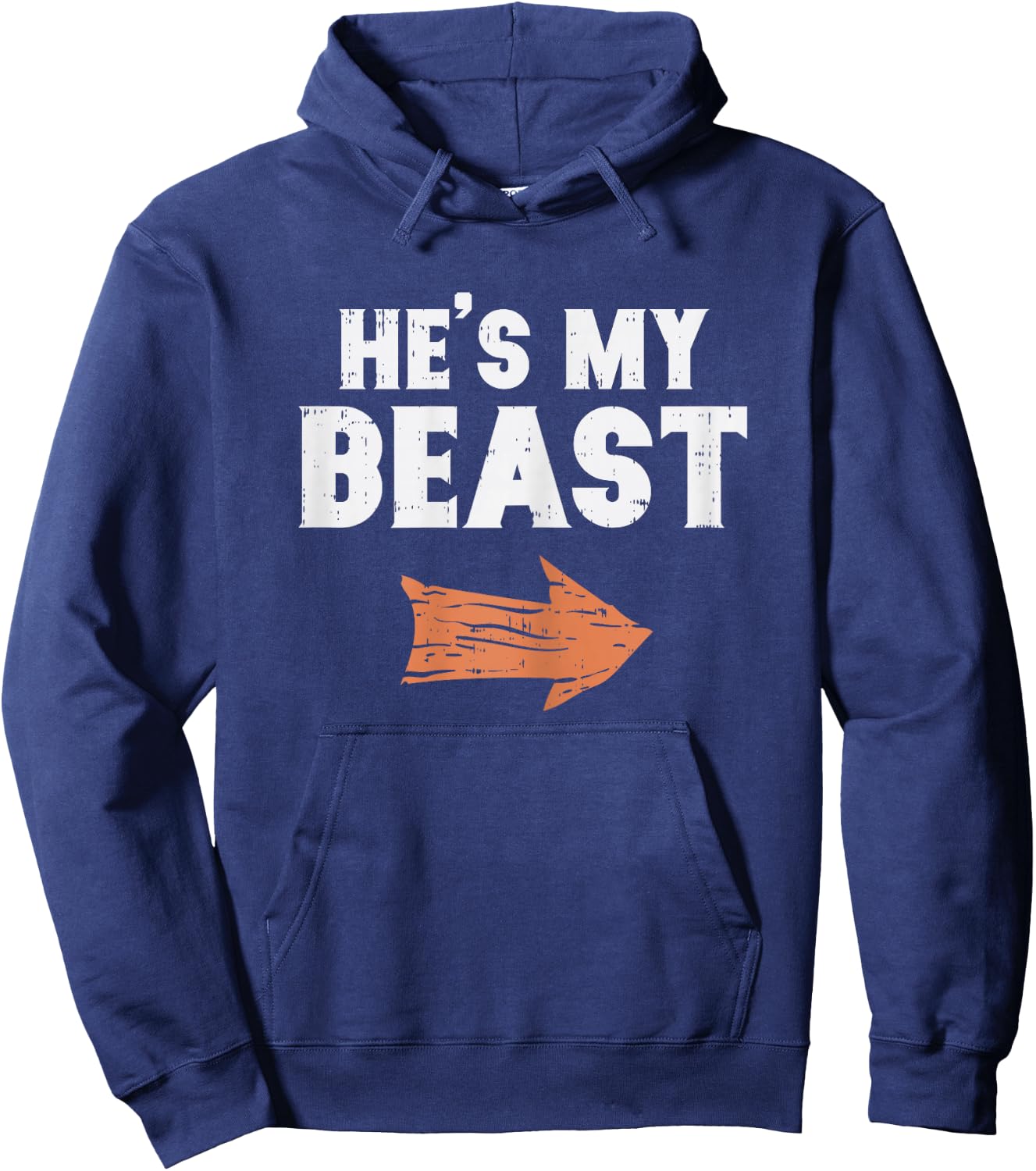 He's My Beast Matching Couple Halloween Costume Husband Wife Hoodie - Hoodie | Navy