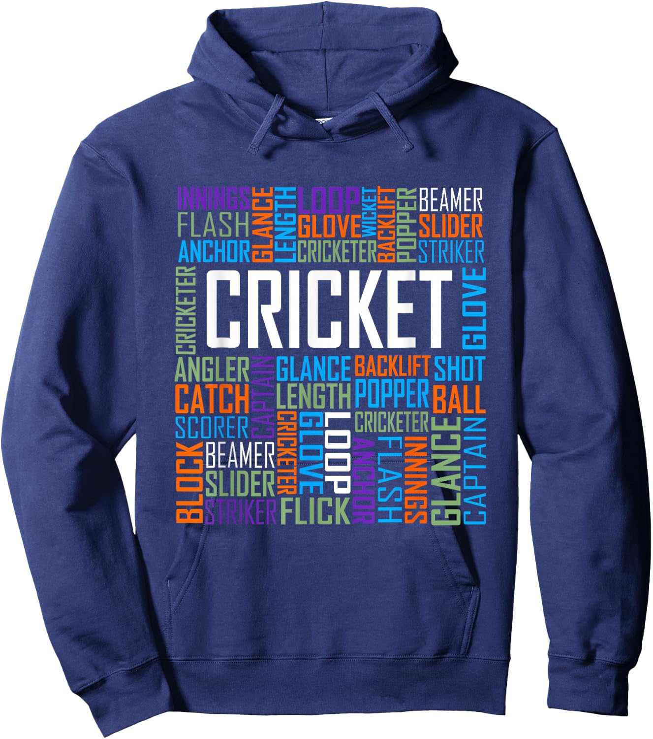 Cricket Lover Words Gift Hoodie - Hoodie | Navy