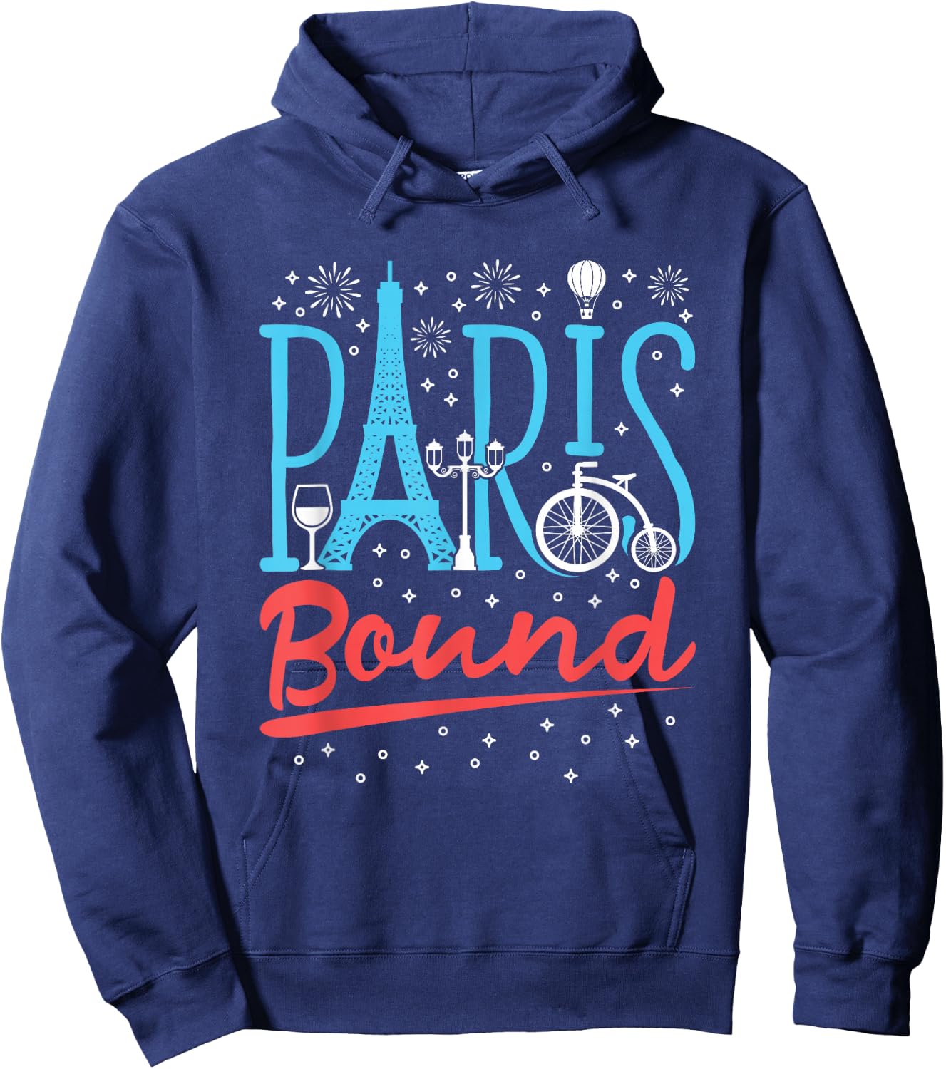 Paris Bound Eiffel Tower Travel Vacation Paris France Hoodie - Hoodie | Navy