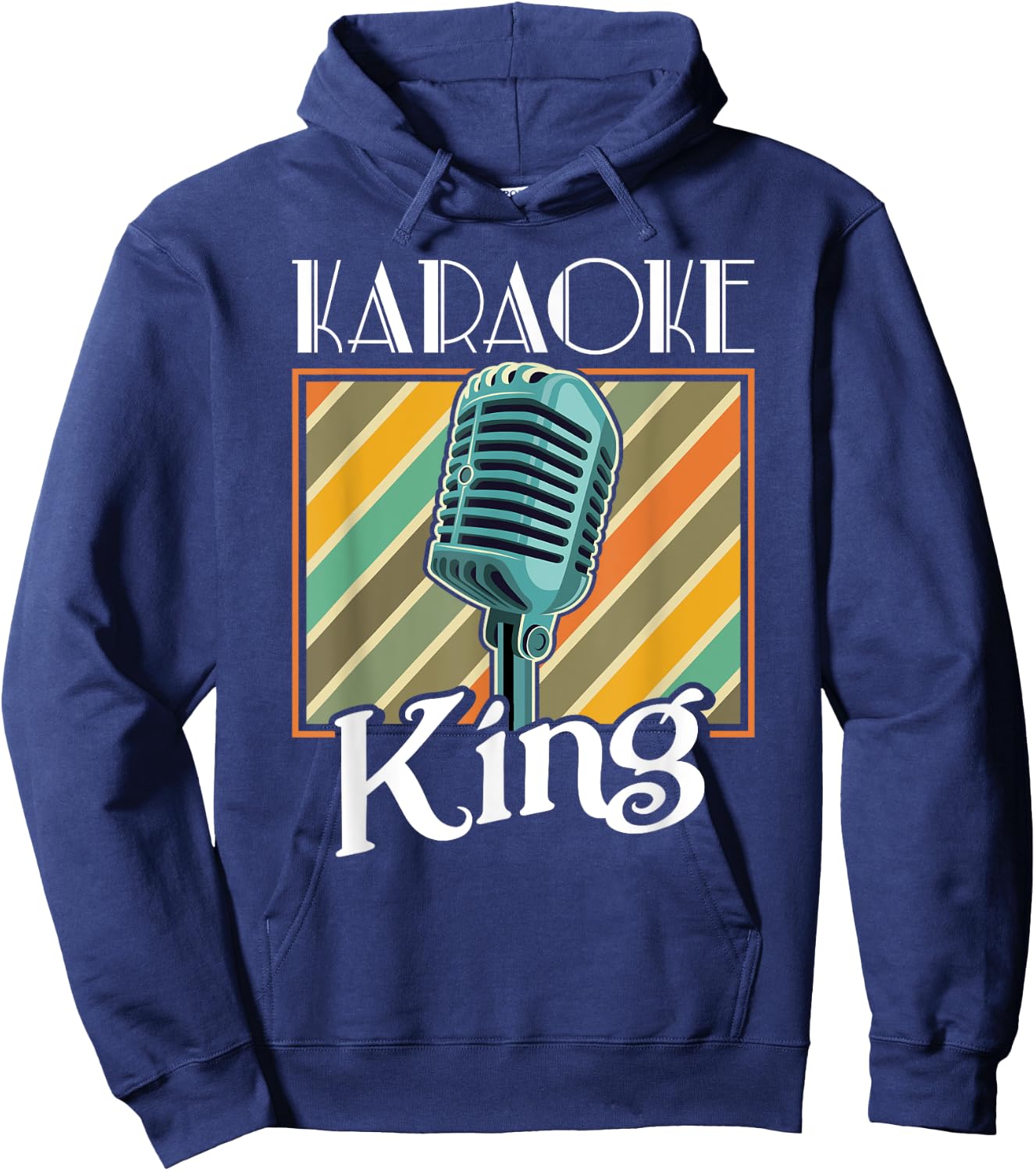 Karaoke King Retro Karaoke Microphone Singer Hoodie - Hoodie | Navy