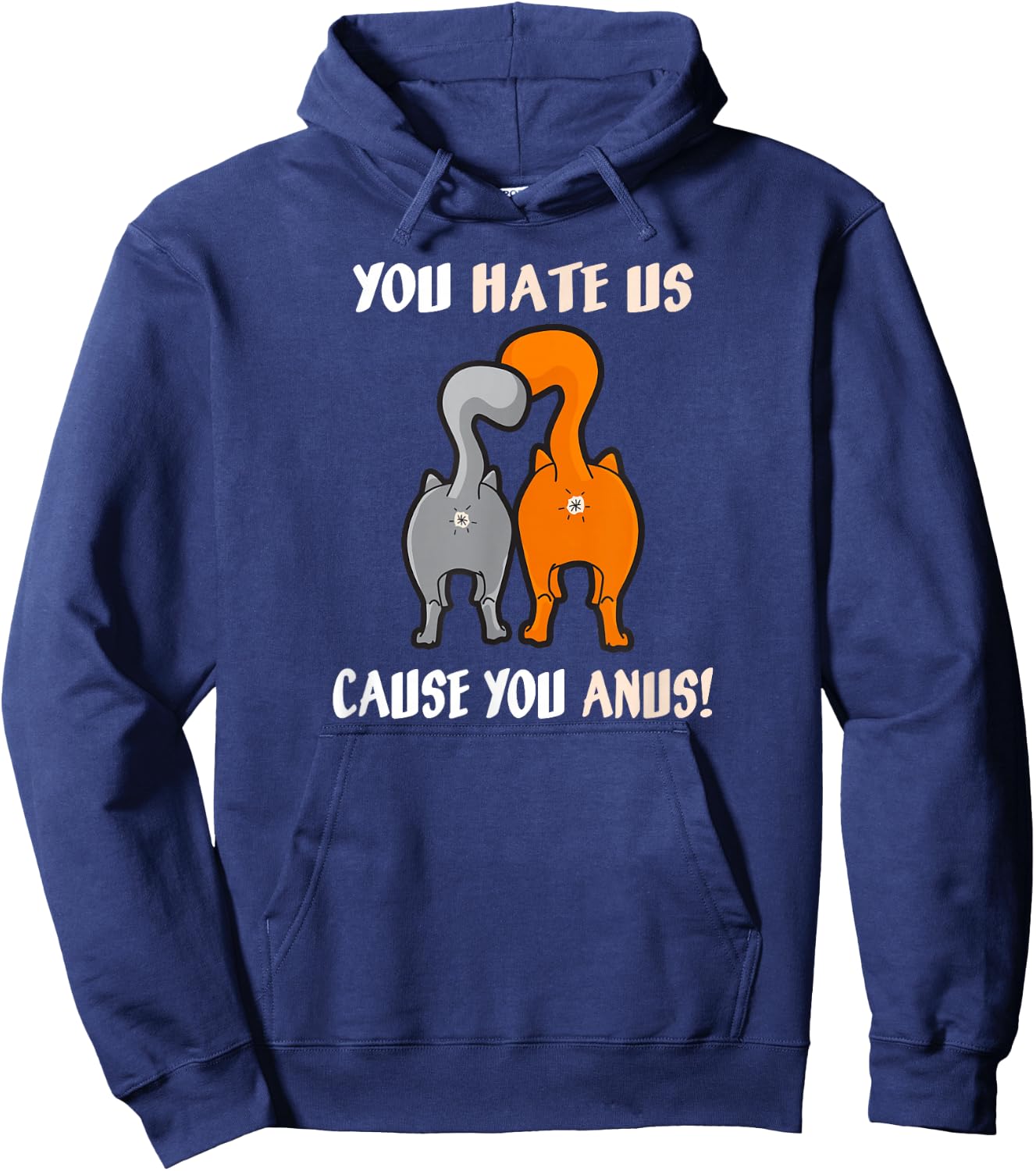 You Hate Us Cause You Anus Kitty Cat Butt Hoodie - Hoodie | Navy