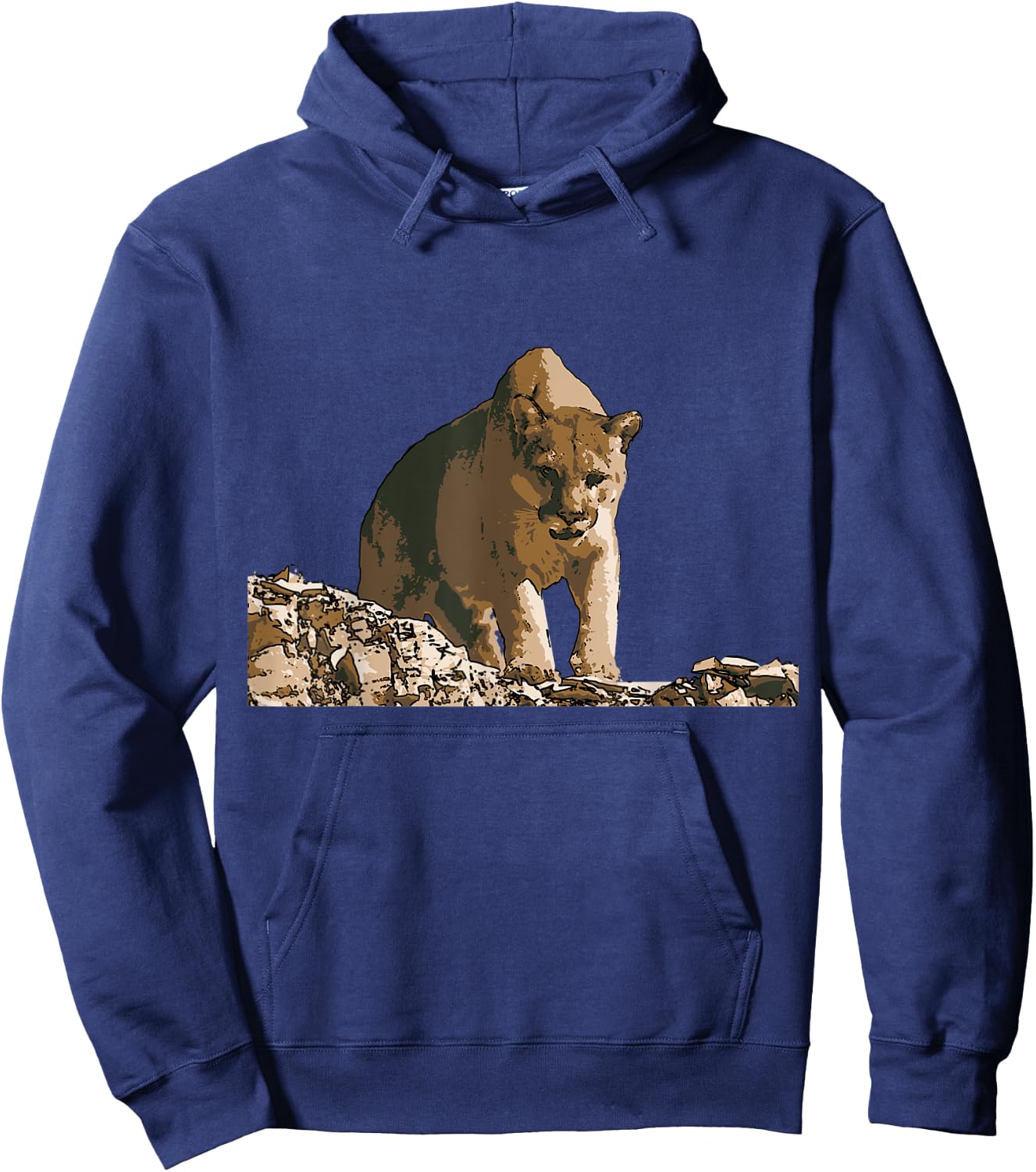 Mountain Lion Wildlife Poster Hoodie - Hoodie | Navy