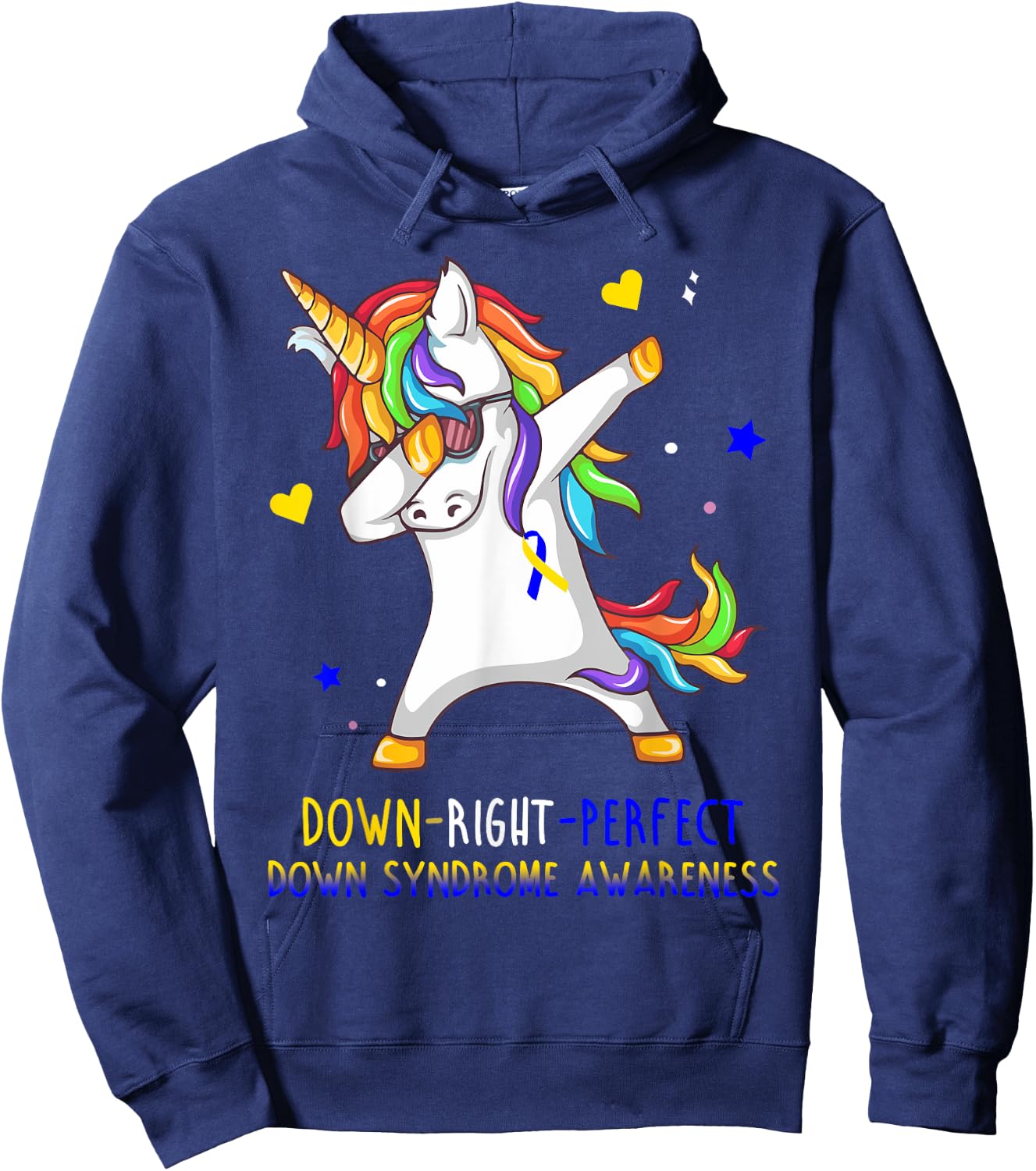 Unicorn Down Right Perfect Shirt Down Syndrome Awareness Hoodie - Hoodie | Navy