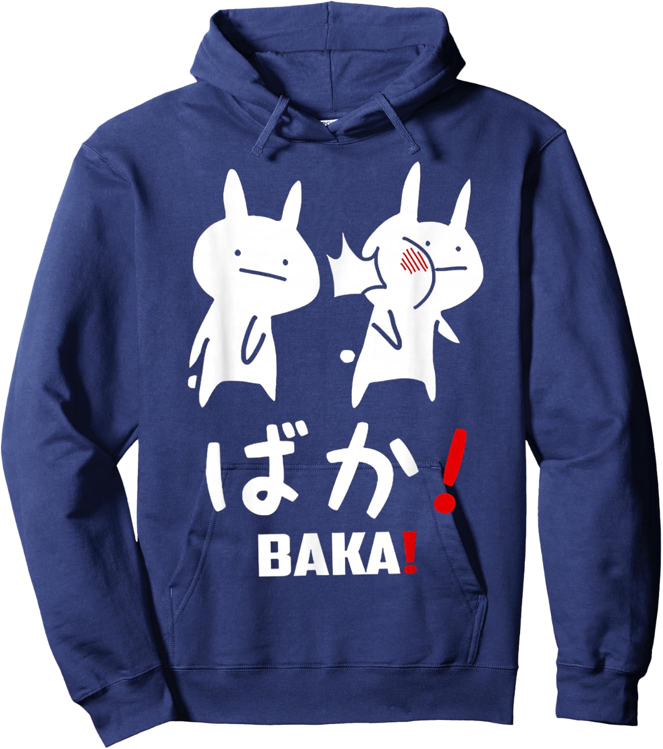 Funny Anime Baka Rabbit Slap Japanese Gift Hoodie - Hoodie | Navy