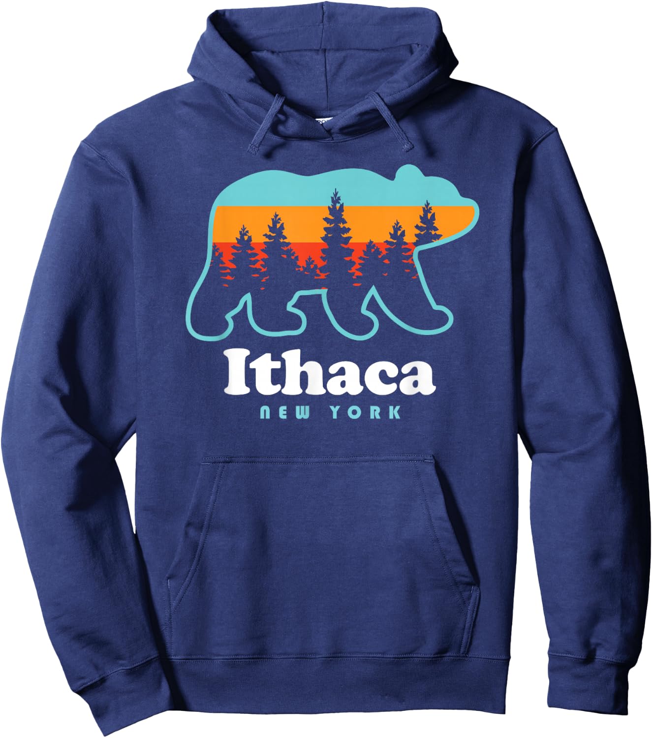 Ithaca NY Bear Ithaca New York Hoodie - Hoodie | Navy