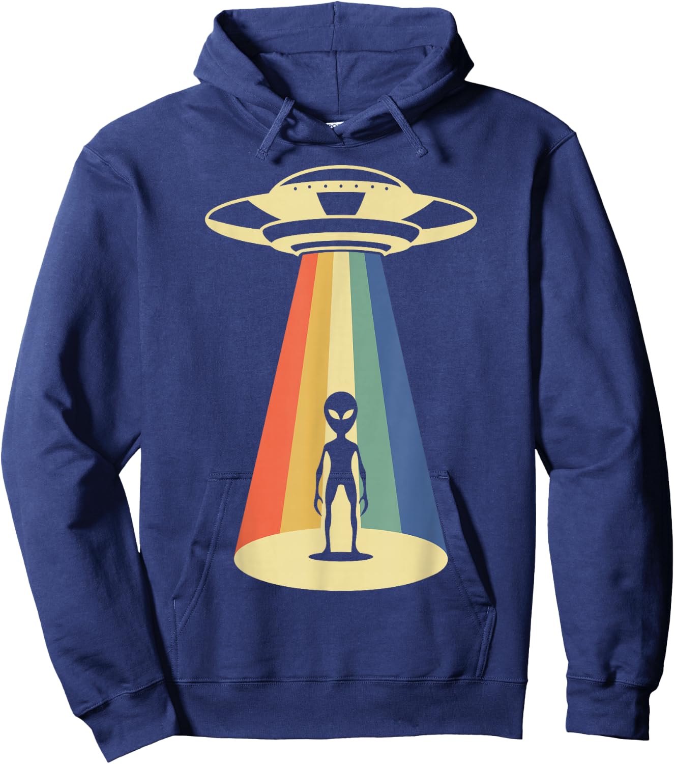 UFO Abduction - Alien Abduction Vintage Aliens Lover Hoodie - Hoodie | Navy