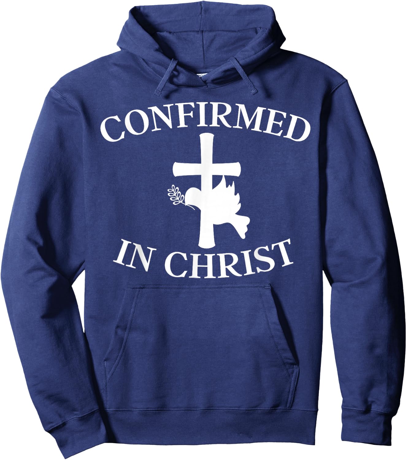 Confirmation Shirt - Confirmed In Christ Cross With Dove Hoodie - Hoodie | Navy