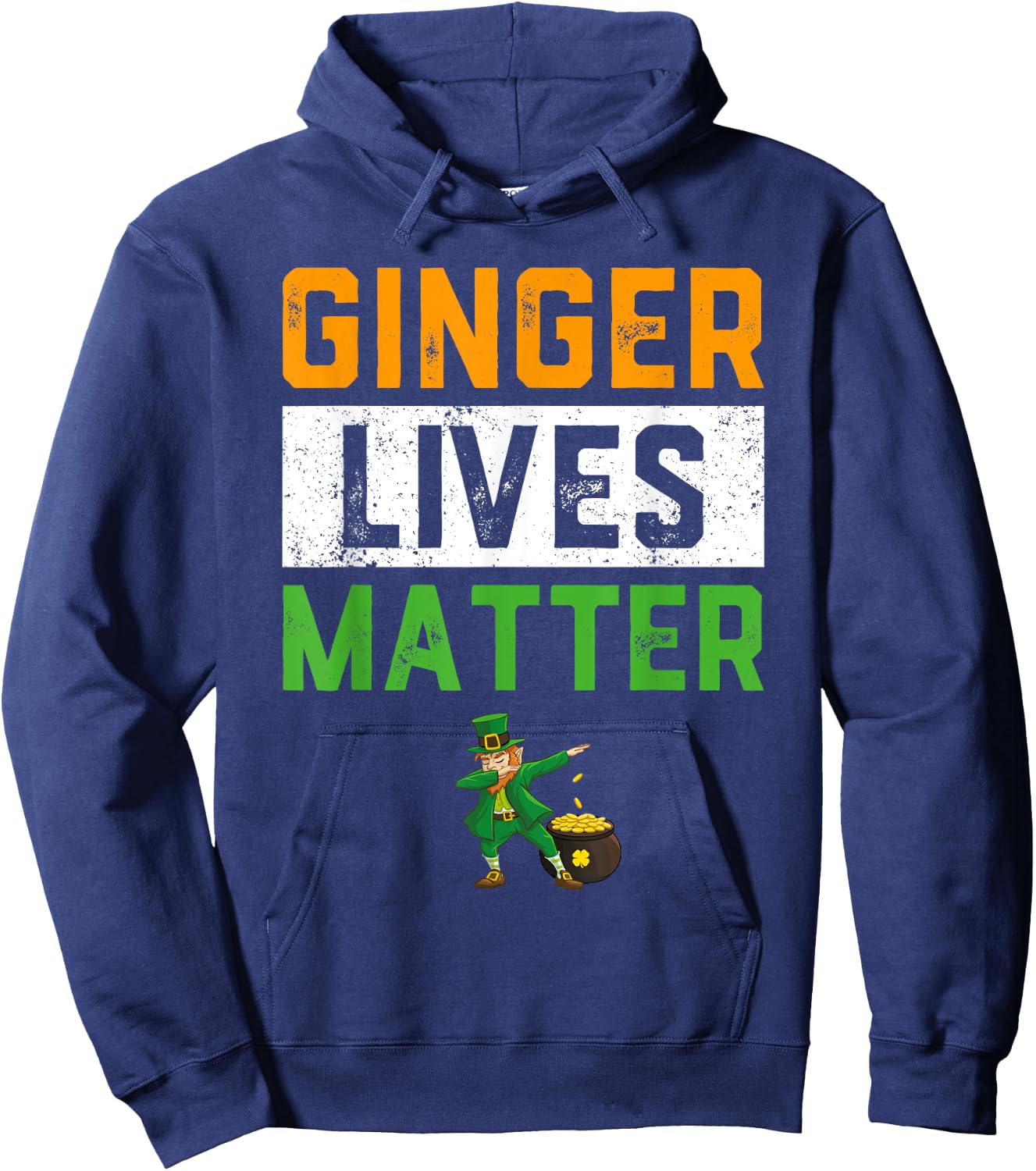 Ginger Lives Matter Shirt Kids Funny Dabbing St Patricks Day Hoodie - Hoodie | Navy