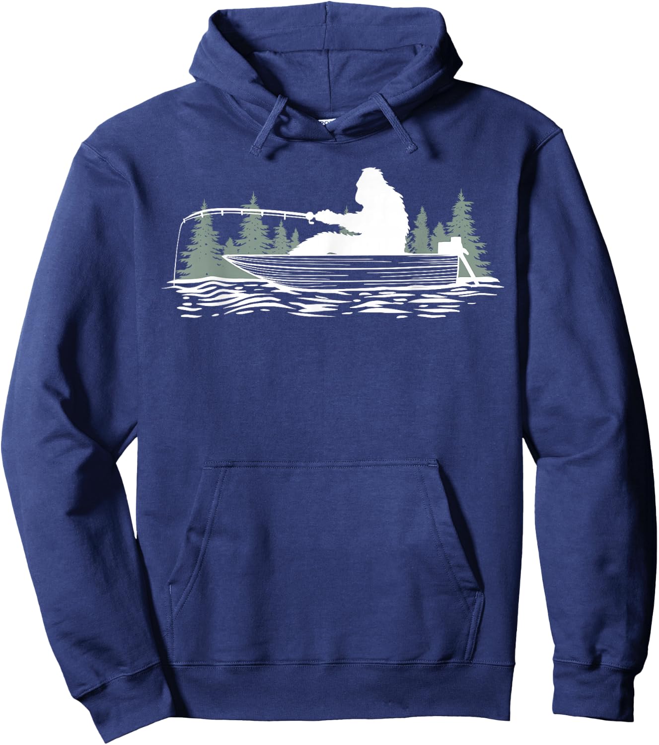 Big foot fishing, Cool Fishing Fisherman Bigfoot Sasquatch Hoodie - Hoodie | Navy