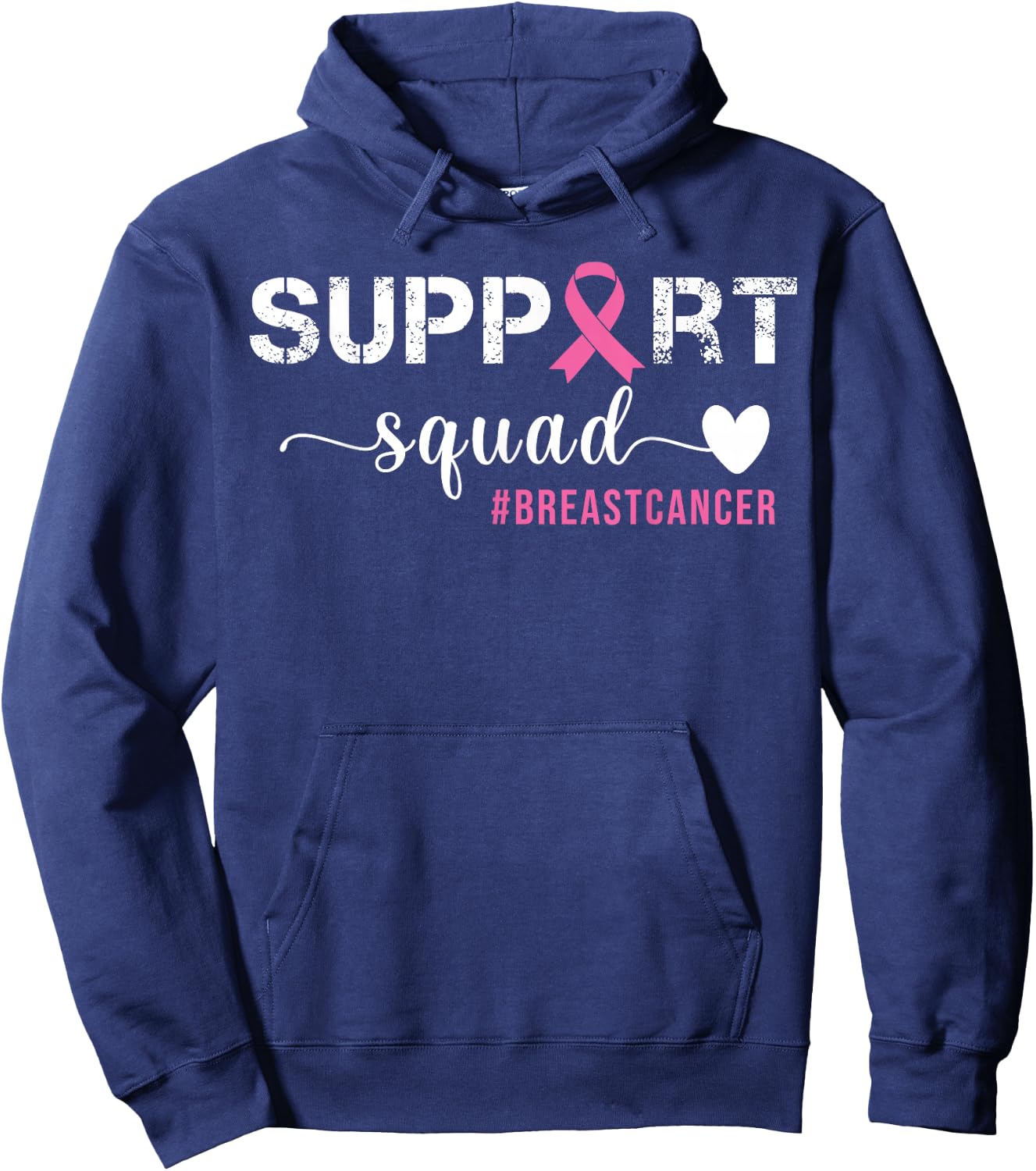 Breast Cancer Support Squad Breast Cancer Awareness Hoodie - Hoodie | Navy