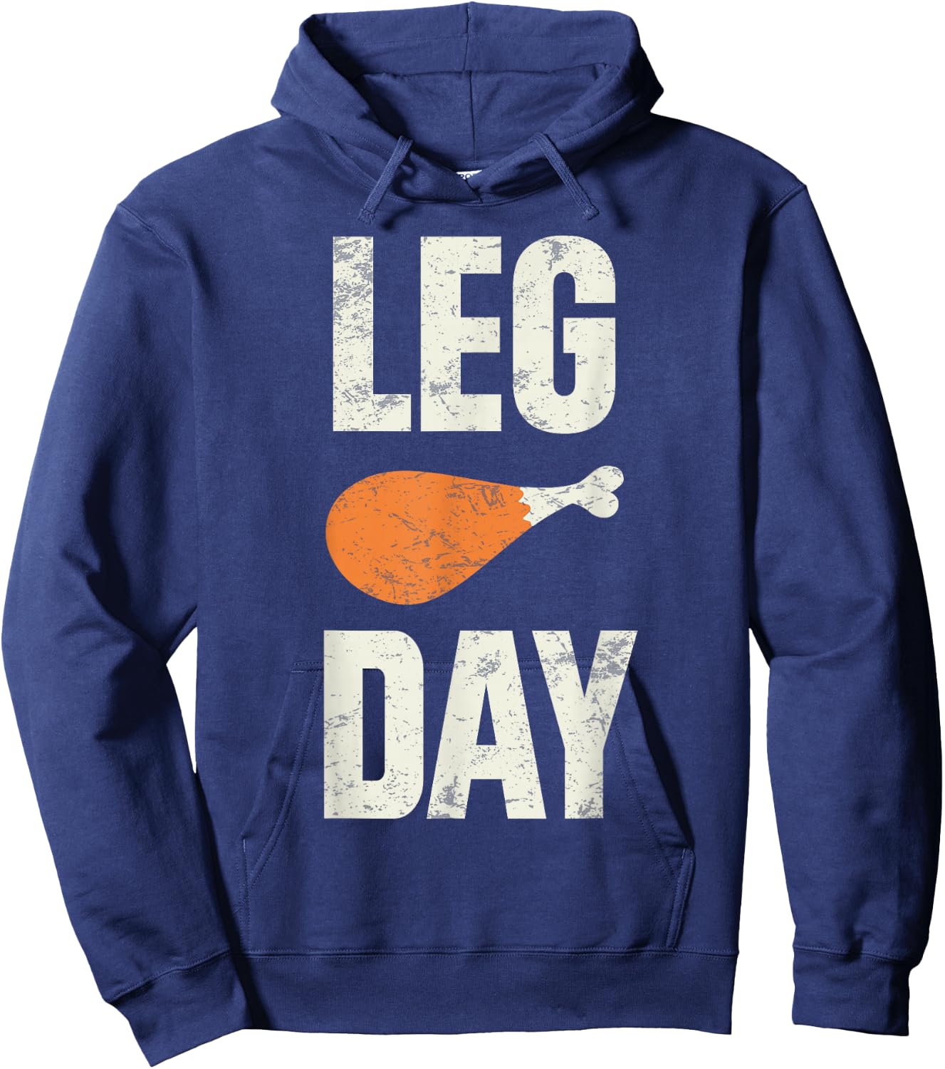 Funny Thanksgiving Leg Day Turkey Retro Black Short Sleeve -Adults Kids Small Hoodie - Hoodie | Navy