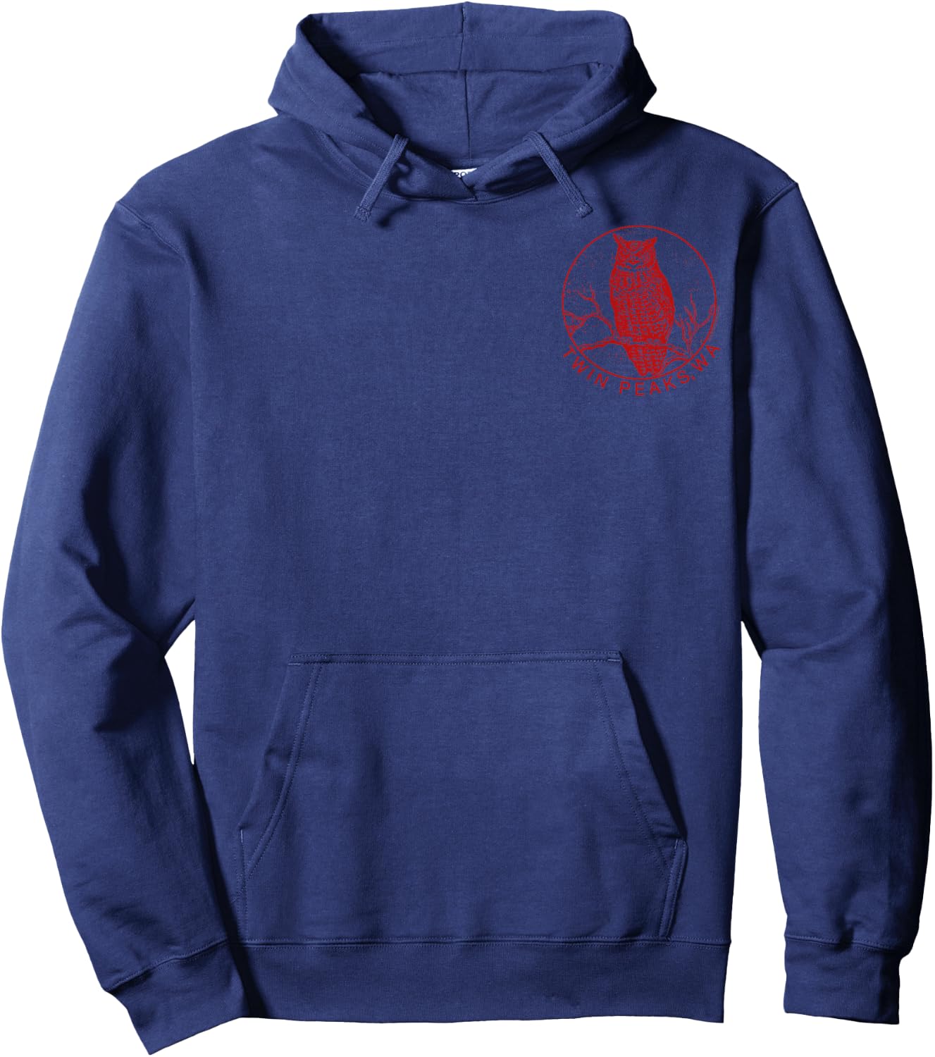 Twin Peaks an Owl is in The Tree Pocket Logo Graphic Hoodie - Hoodie | Navy