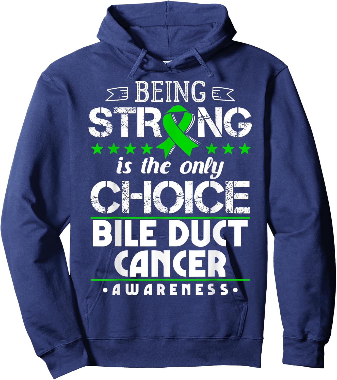 Green Ribbon Cholangiocarcinoma Awareness Hoodie - Hoodie | Navy