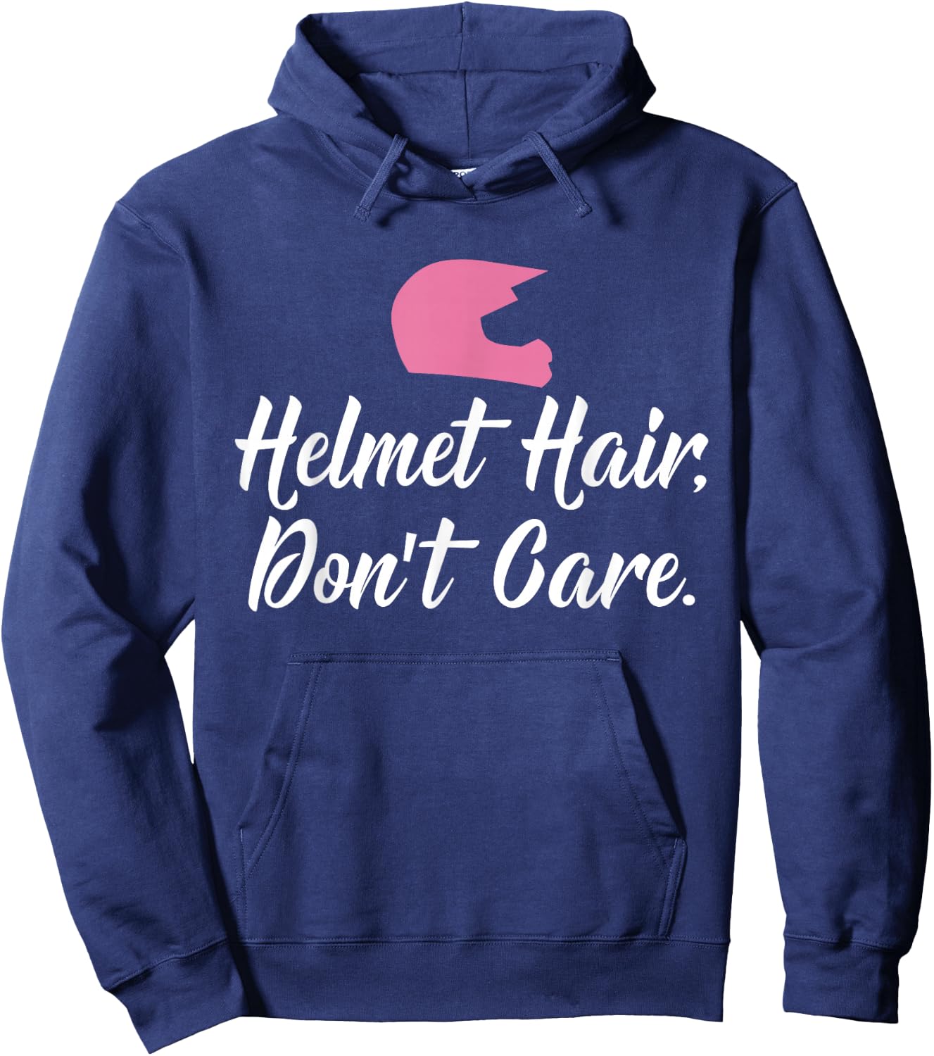 Helmet Hair Don't Care Snowmobile Motorcycle Hoodie - Hoodie | Navy