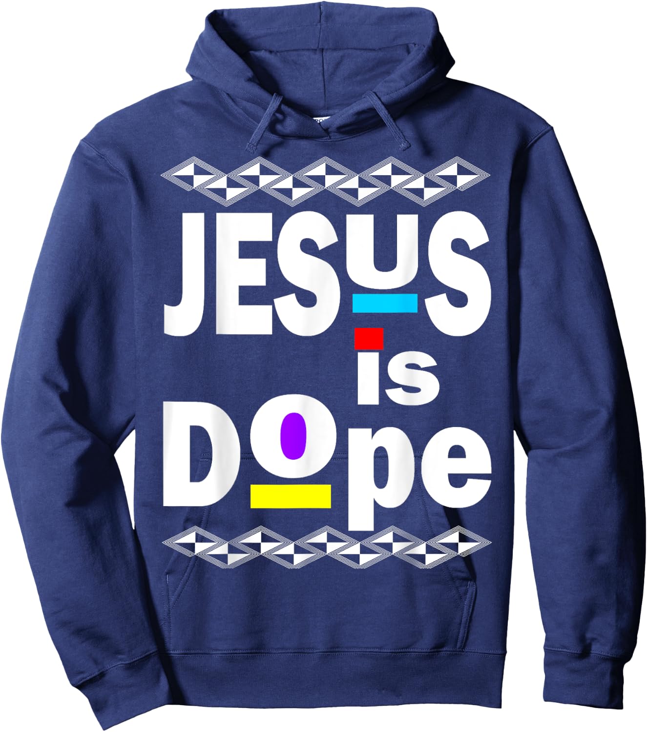 Jesus Is Dope Hip Hop 90s Inspired Afro Design for Christian Hoodie - Hoodie | Navy