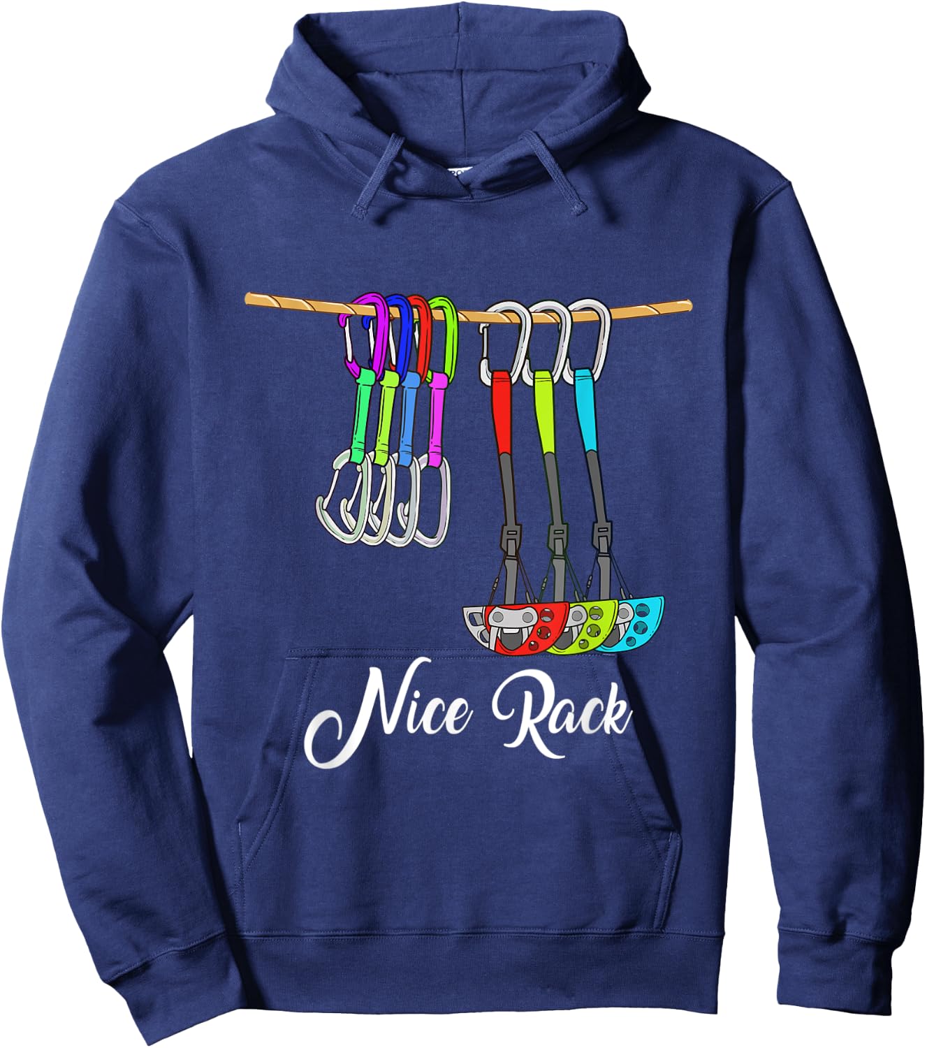 Funny Nice Rack Rock Climbing Gift Shirt Climber Bouldering Hoodie - Hoodie | Navy