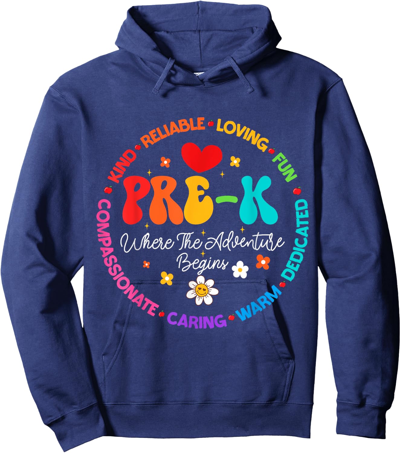 Pre-k Where the adventure begins Teacher 1st Day Of School Hoodie - Hoodie | Navy