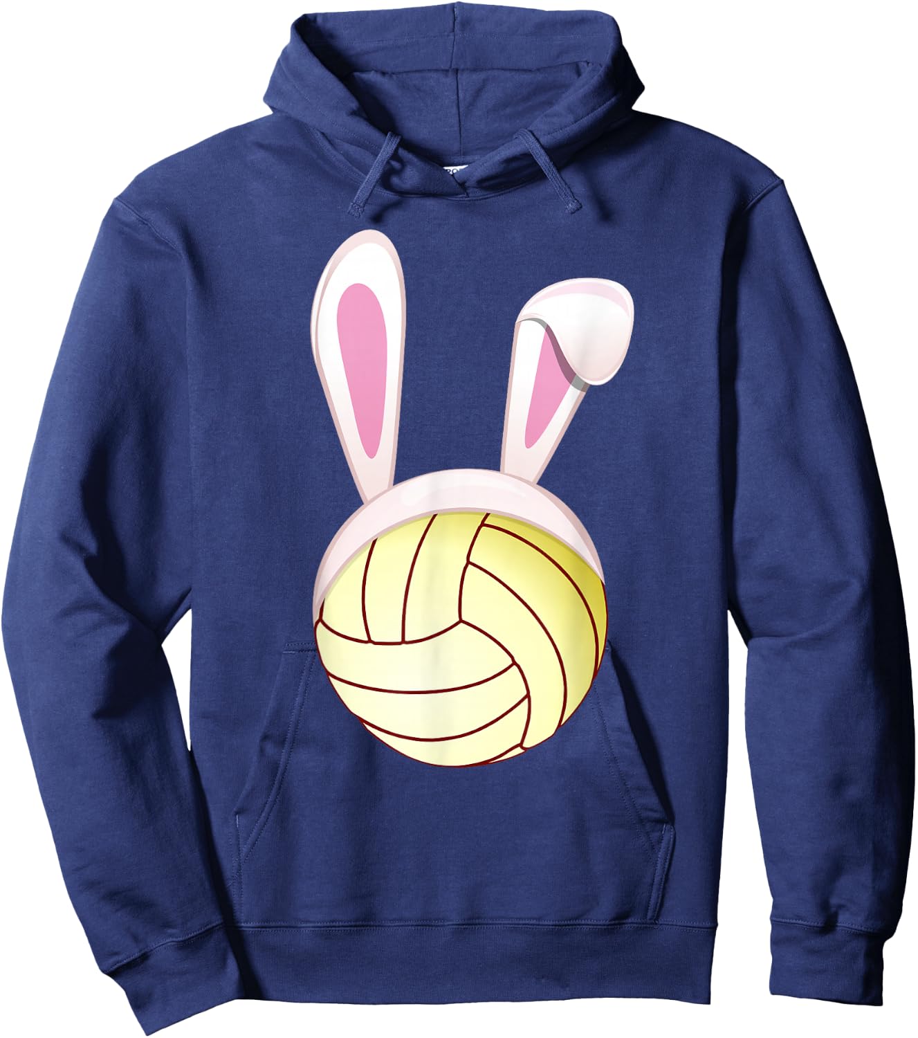Volleyball Easter Bunny Ears Rabbit Spring Holiday Player Hoodie - Hoodie | Navy