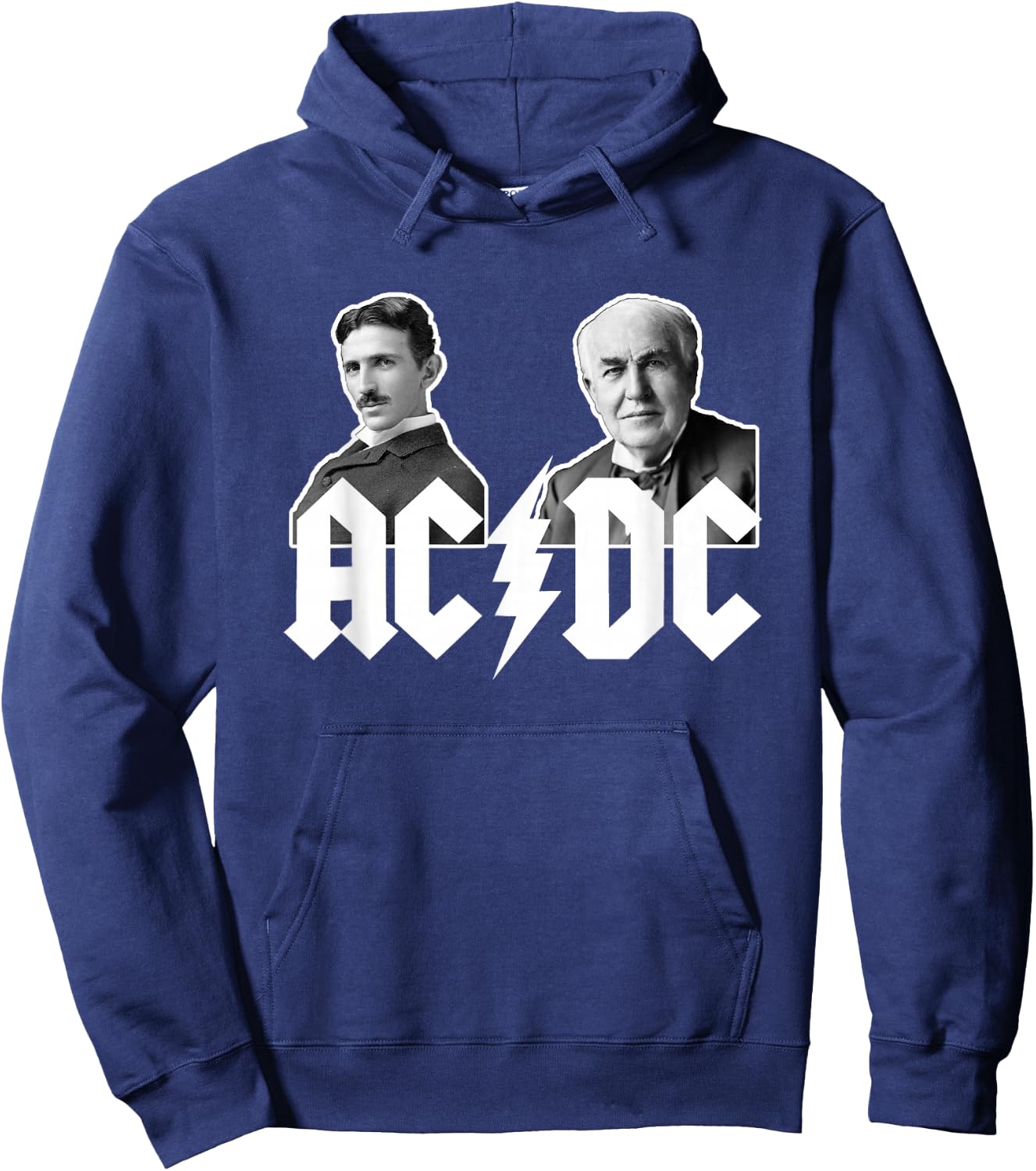 Alternating vs Direct Current: Nikola vs Edison Hoodie - Hoodie | Navy