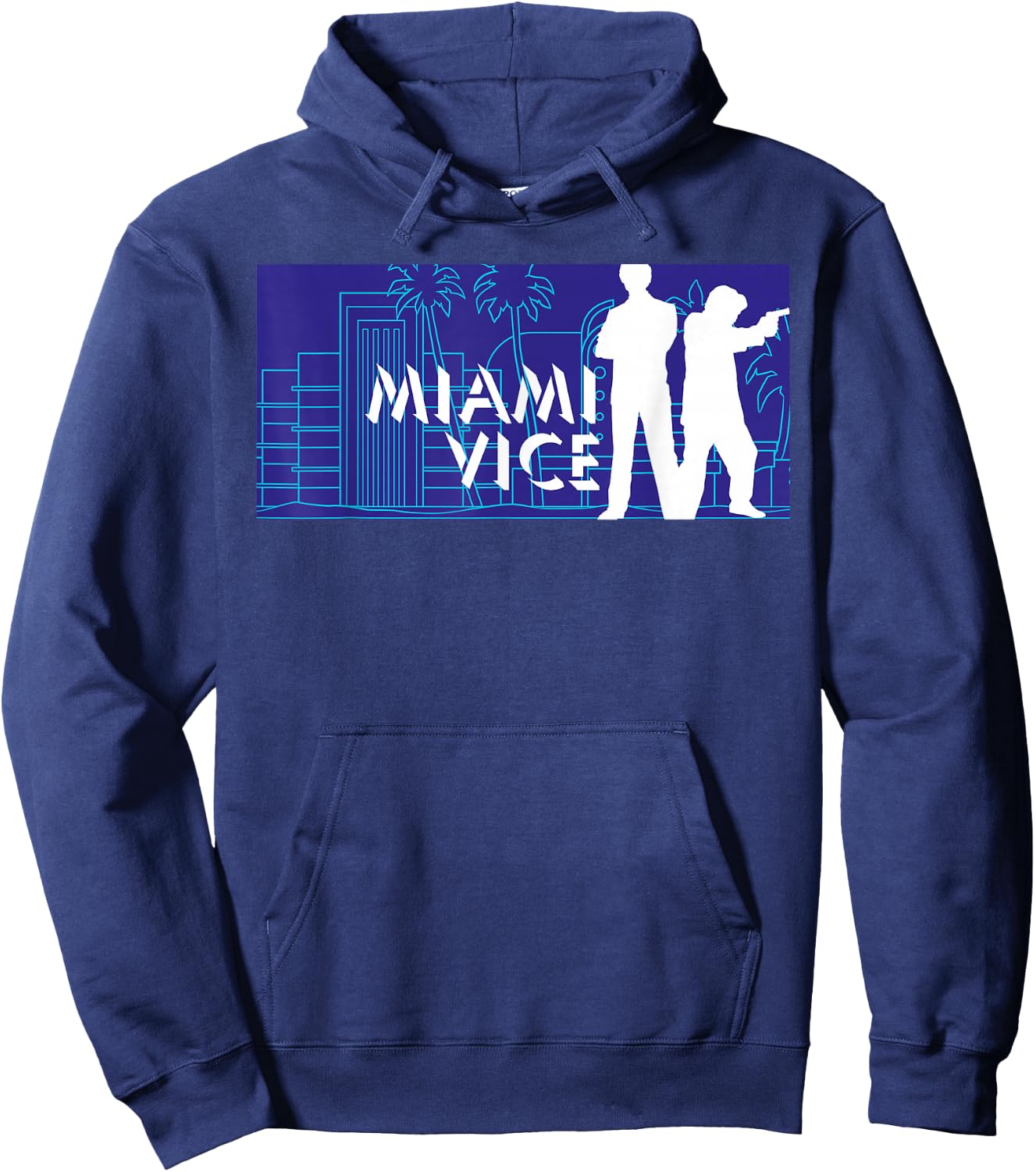 Miami Vice Classic Billboard Hoodie - Hoodie | Navy