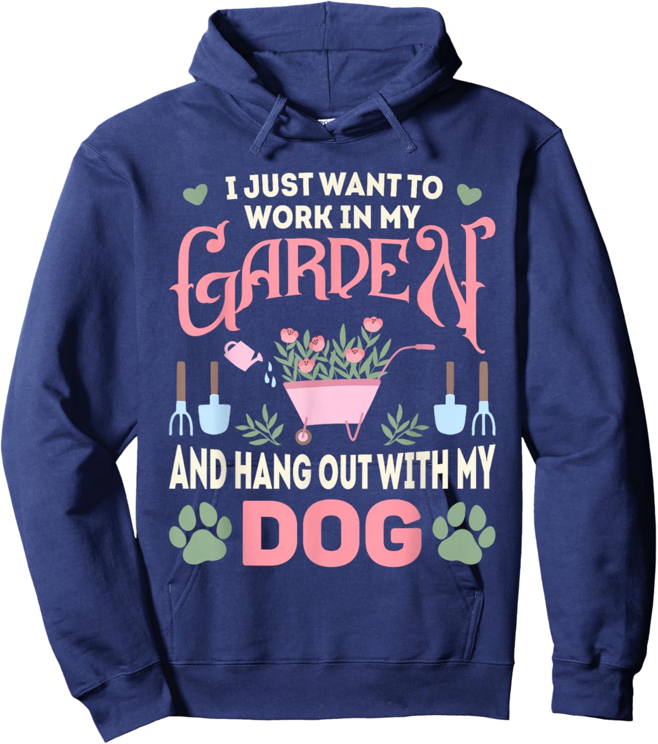 Plant Lover Dog Pet Lover Gardening Men Women Funny Gardener Hoodie - Hoodie | Navy