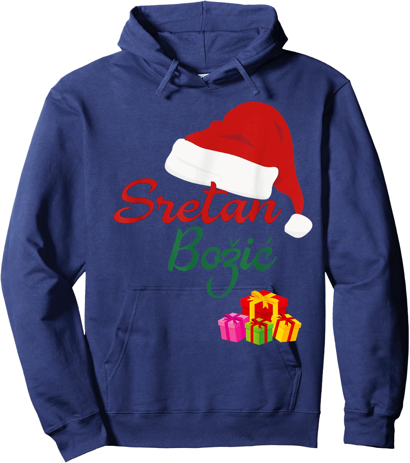 Merry Christmas Sretan Bozic Hrvatski Croatian Gift Hrvatska Hoodie - Hoodie | Navy