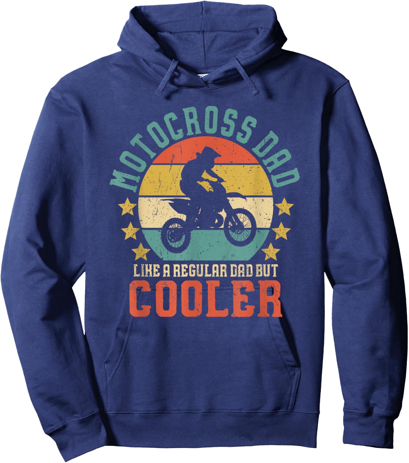 Motocross Dad Vintage Funny Dirt Bike Rider Father's Day Hoodie - Hoodie | Navy