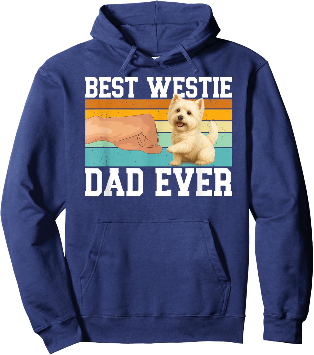 Best Westie Dad Westie Owner West Highland Terrier Lover Hoodie - Hoodie | Navy