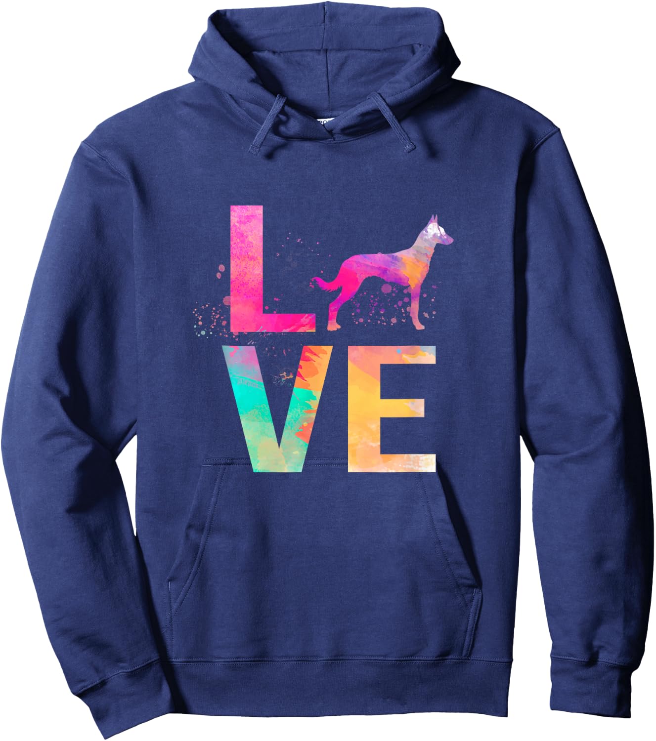 Colorful Belgian Malinois Dog Mom Gifts Belgian Malinois Hoodie - Hoodie | Navy