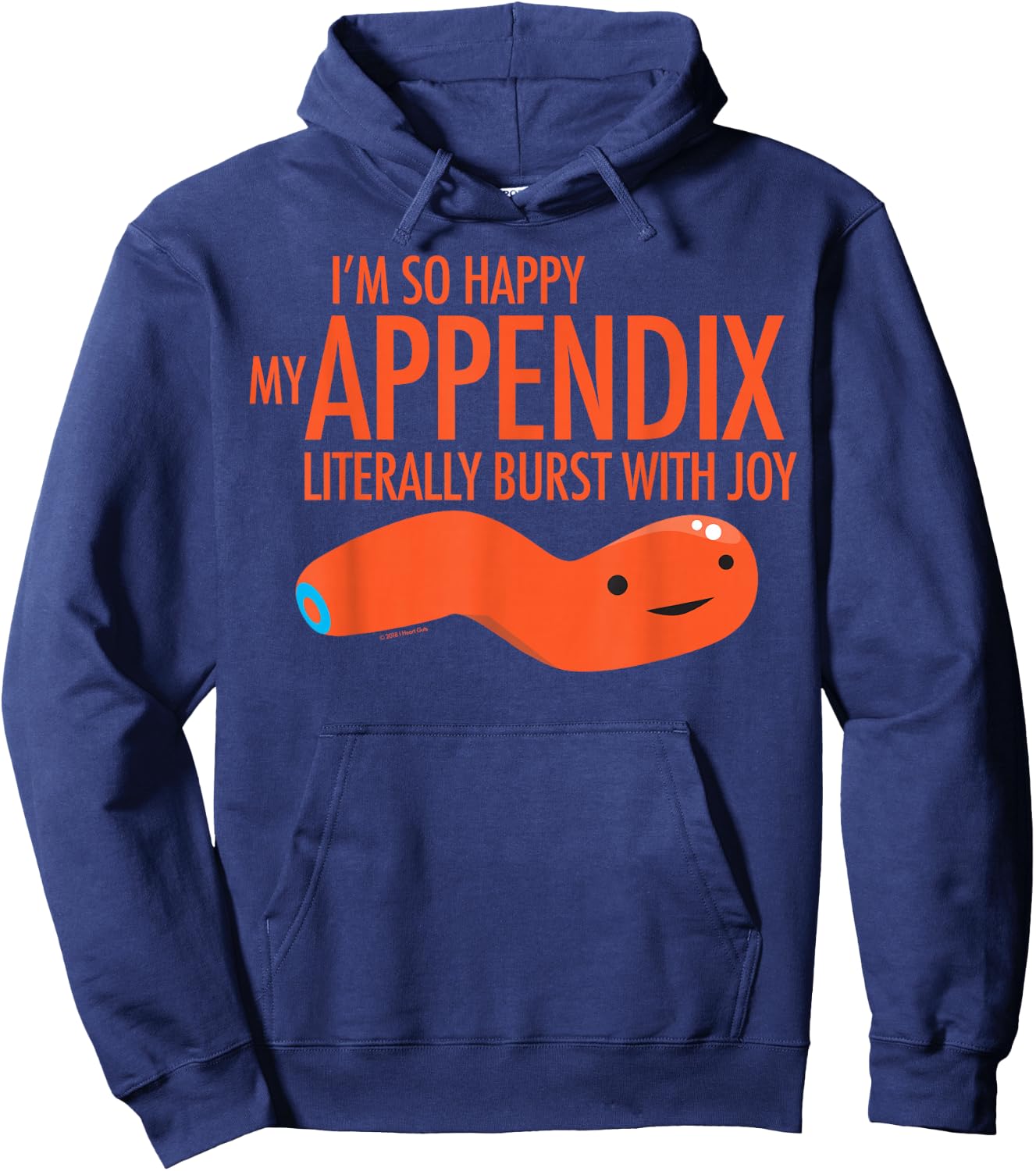 I Heart Guts Cute Appendix Funny Appendectomy Appendicitis Humor Design Hoodie - Hoodie | Navy