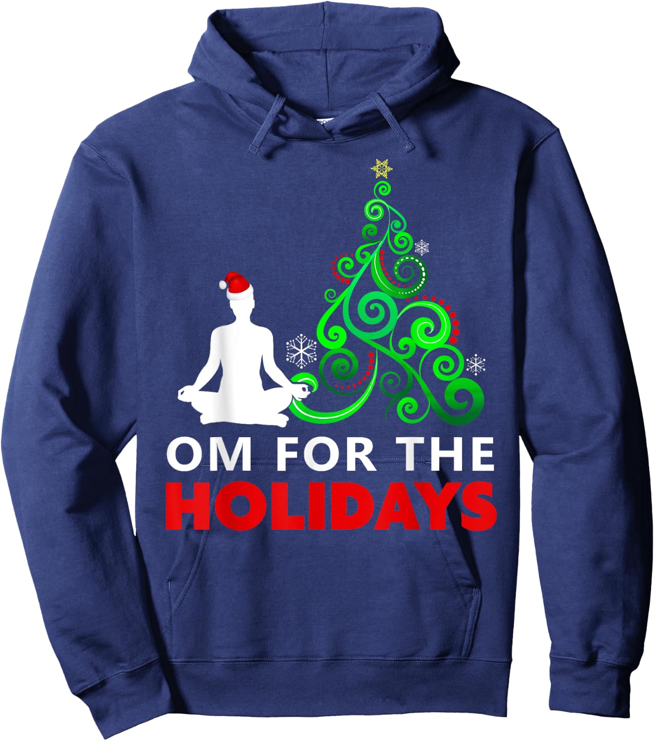 Yoga Christmas Shirt - Om for the Holidays Hoodie - Hoodie | Navy