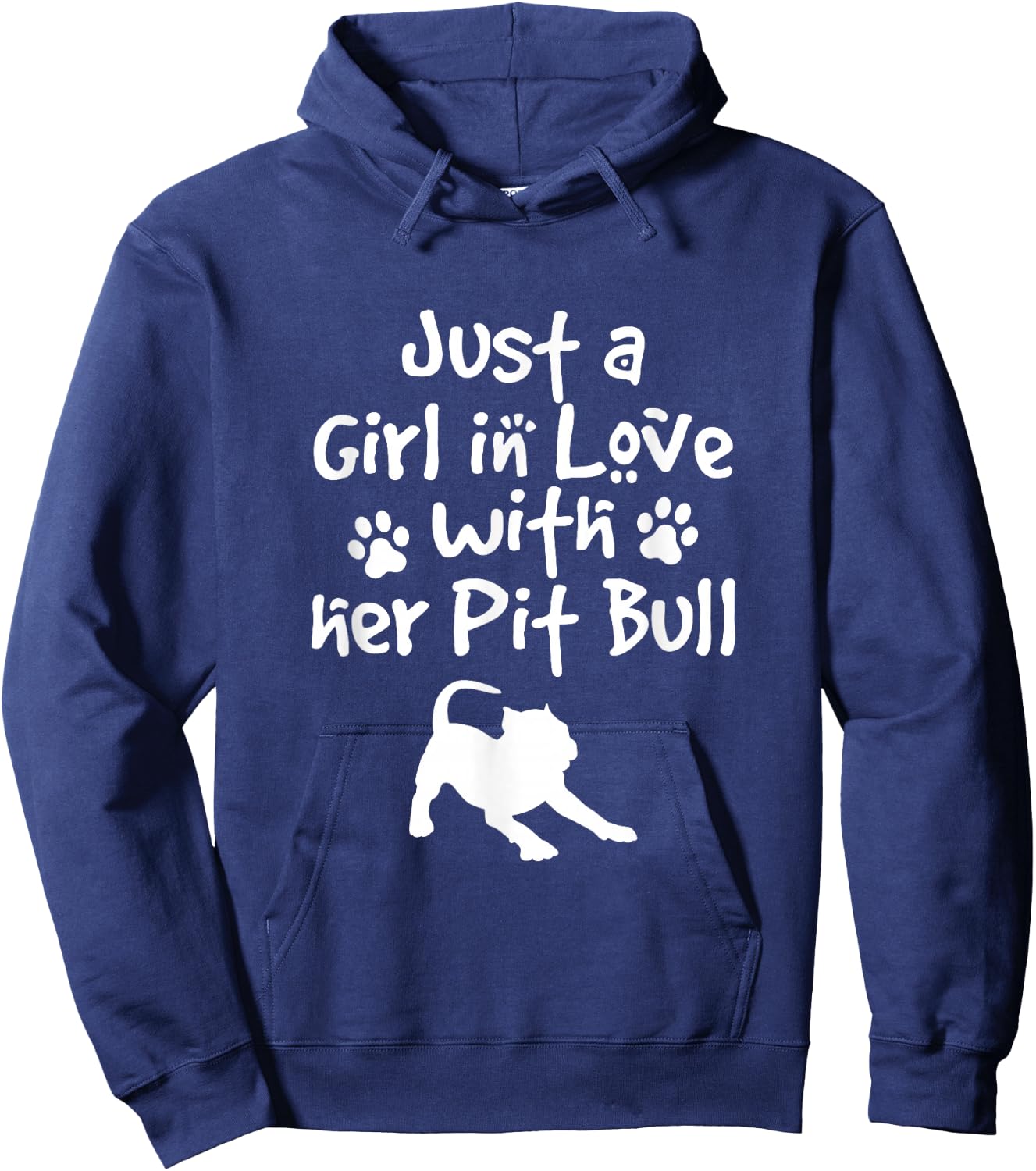Just A Girl In Love With Her Pit Bull Pittie Dog Lover Hoodie - Hoodie | Navy