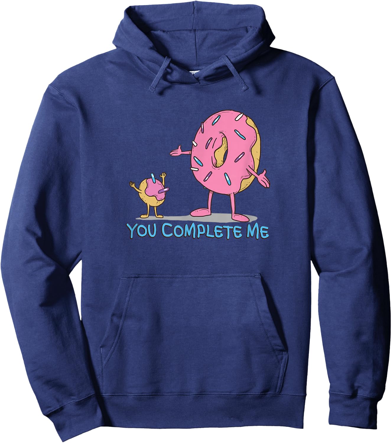 Funny You Complete Me Pink Sprinkled Donut Hole Hoodie - Hoodie | Navy
