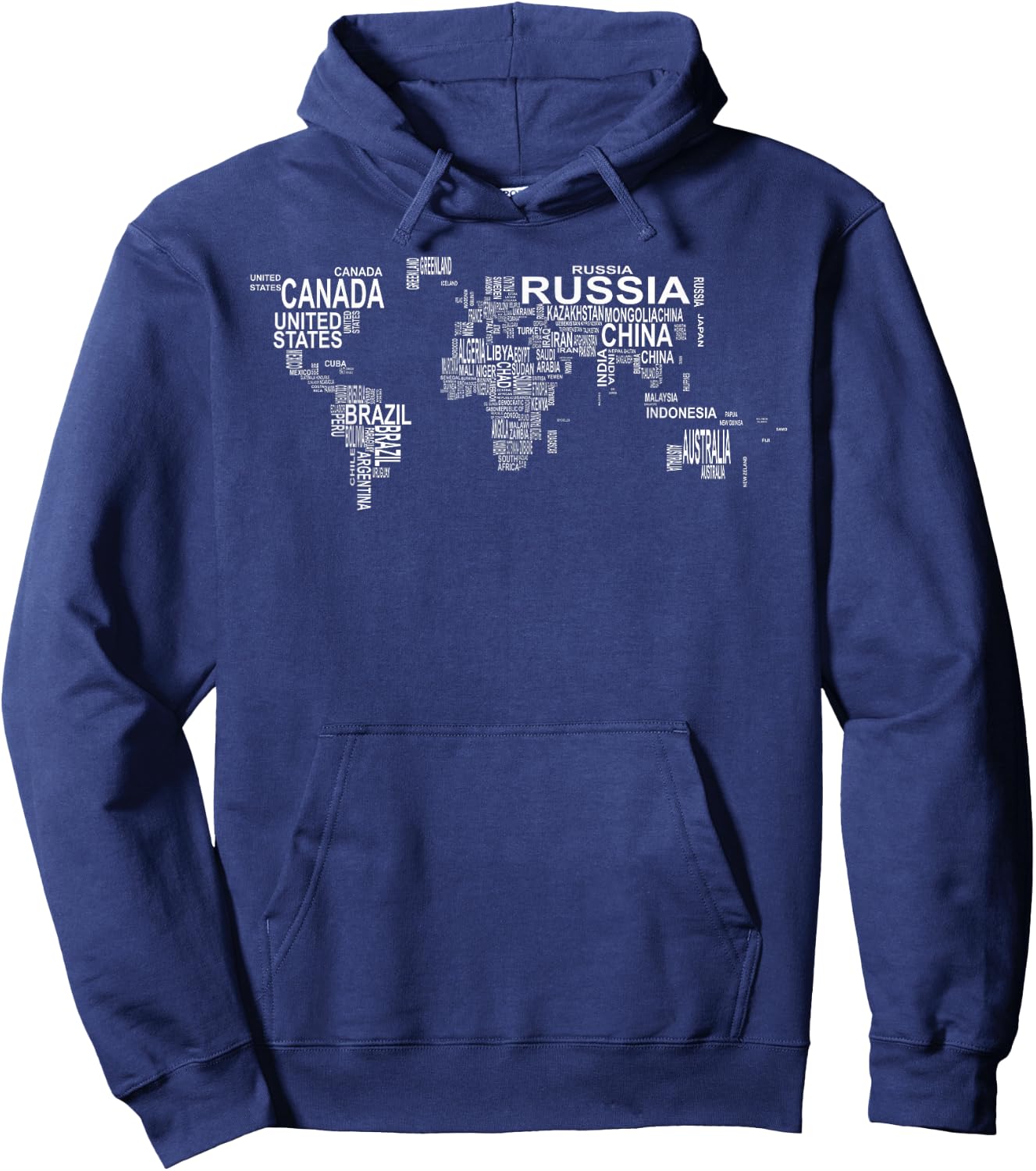 World Map Globe Text Element Shirt Hoodie - Hoodie | Navy