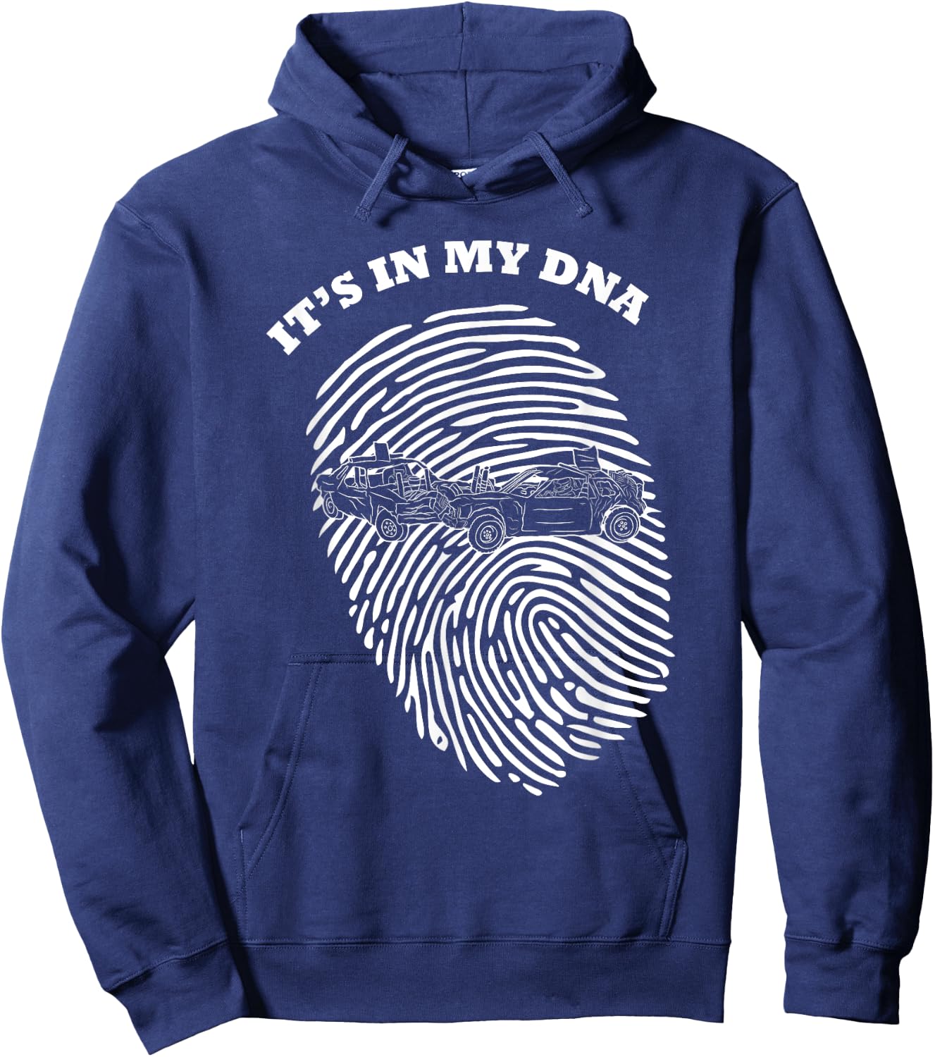 It's In My DNA Demolition Derby Racer Fingerprint Fans Retro Hoodie - Hoodie | Navy