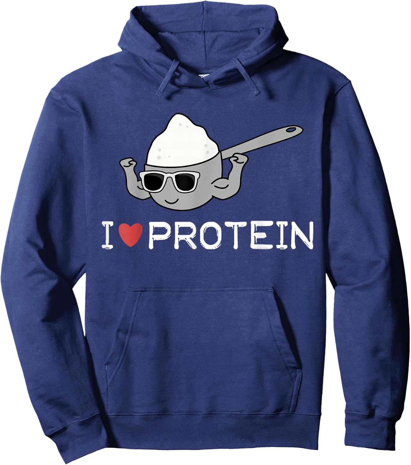 I Love Protein Workout Gift Gym Top Hoodie - Hoodie | Navy